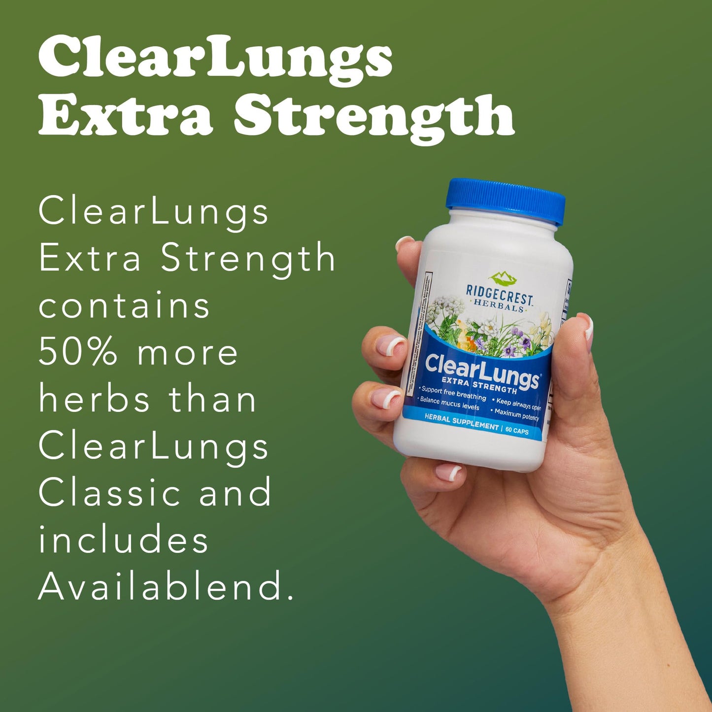 RidgeCrest Herbals ClearLungs Extra Strength Capsules 60 Count