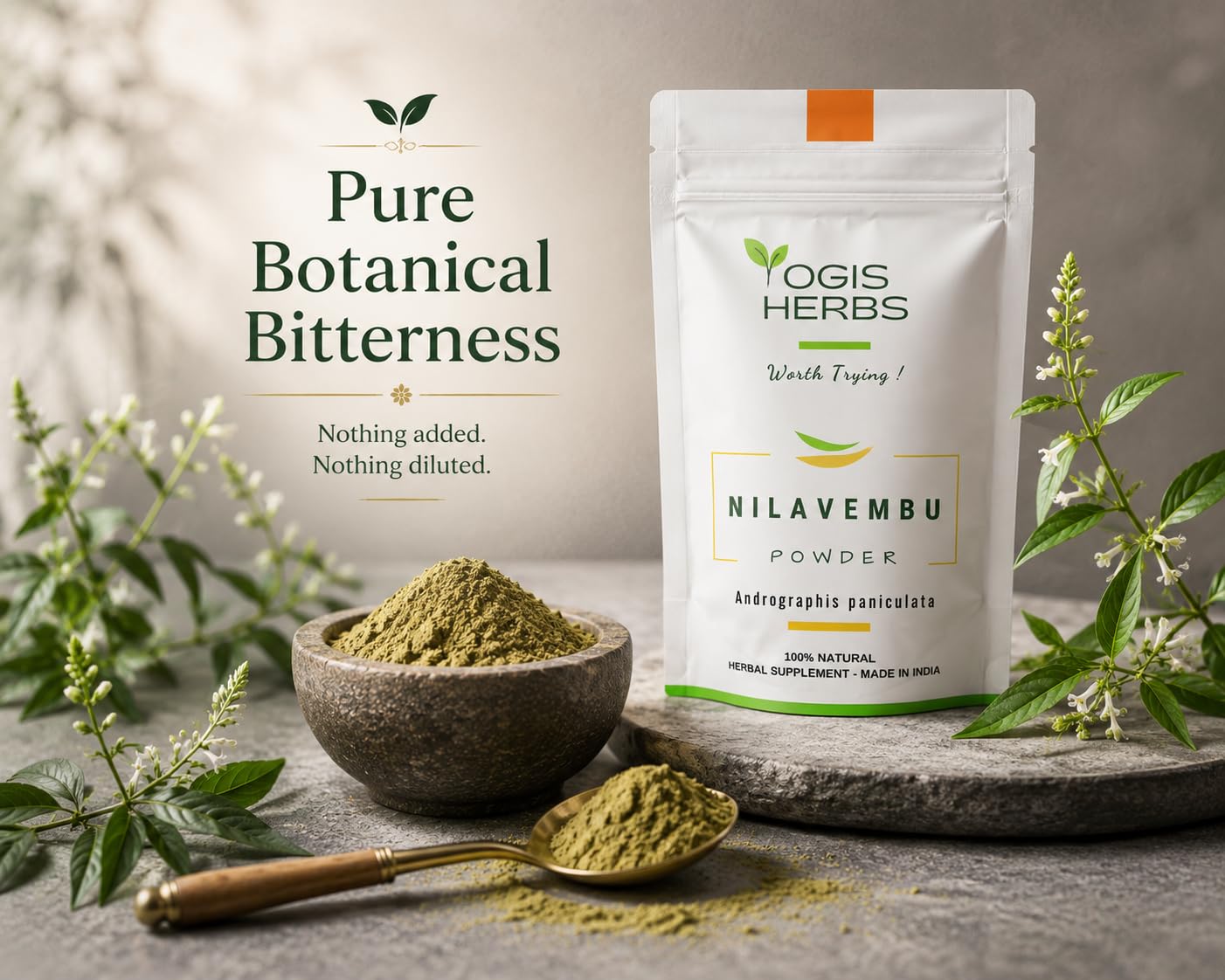 YOGIS HERBS Nilavembu Powder 8 Ounces