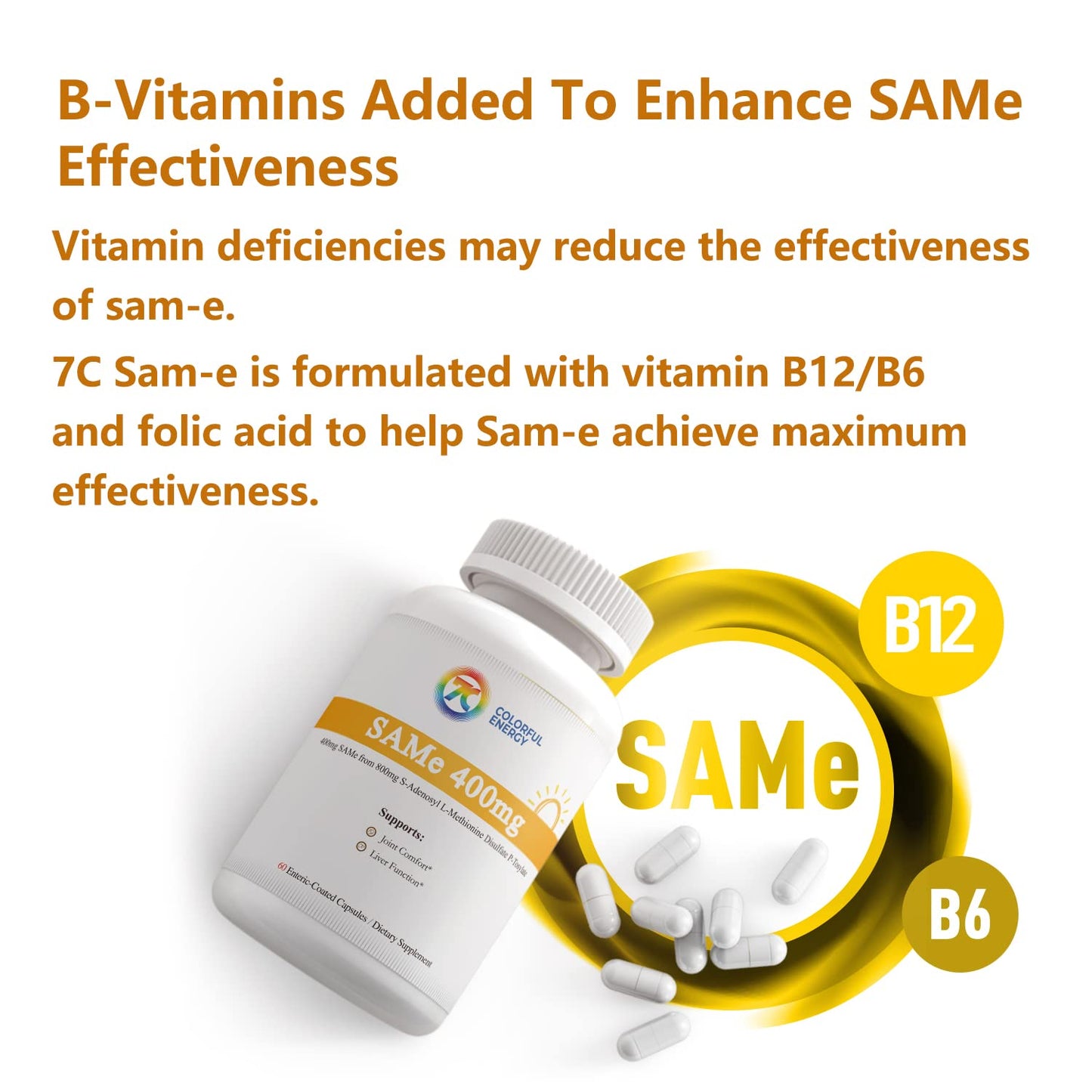 7c SAM-e 400mg Capsule, 60 Count