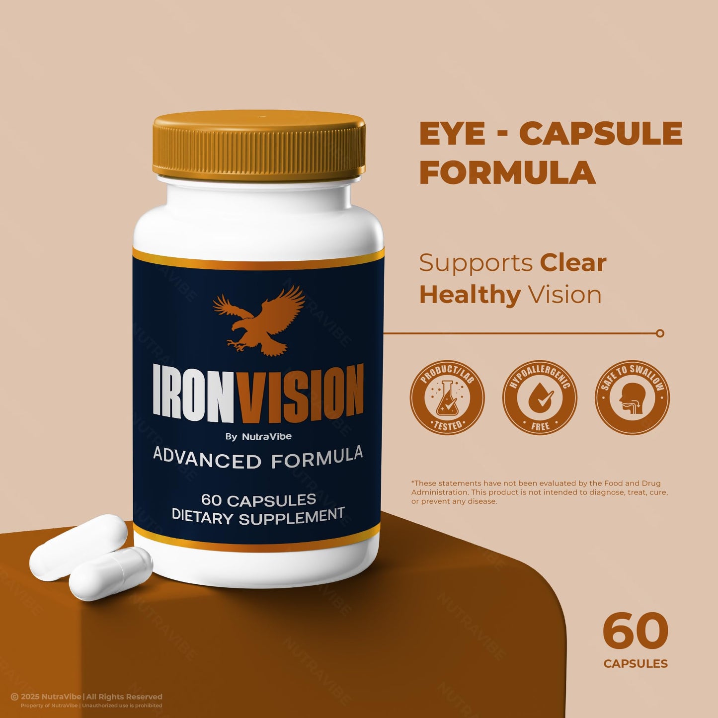 NutraVibe Iron Vision Premium Eye Health Supplement 300 Capsules