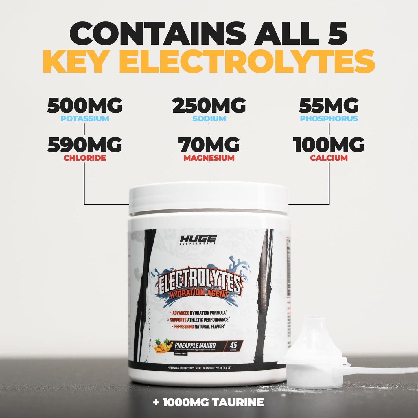 Huge Supplements Electrolytes Powder 45 Servings
