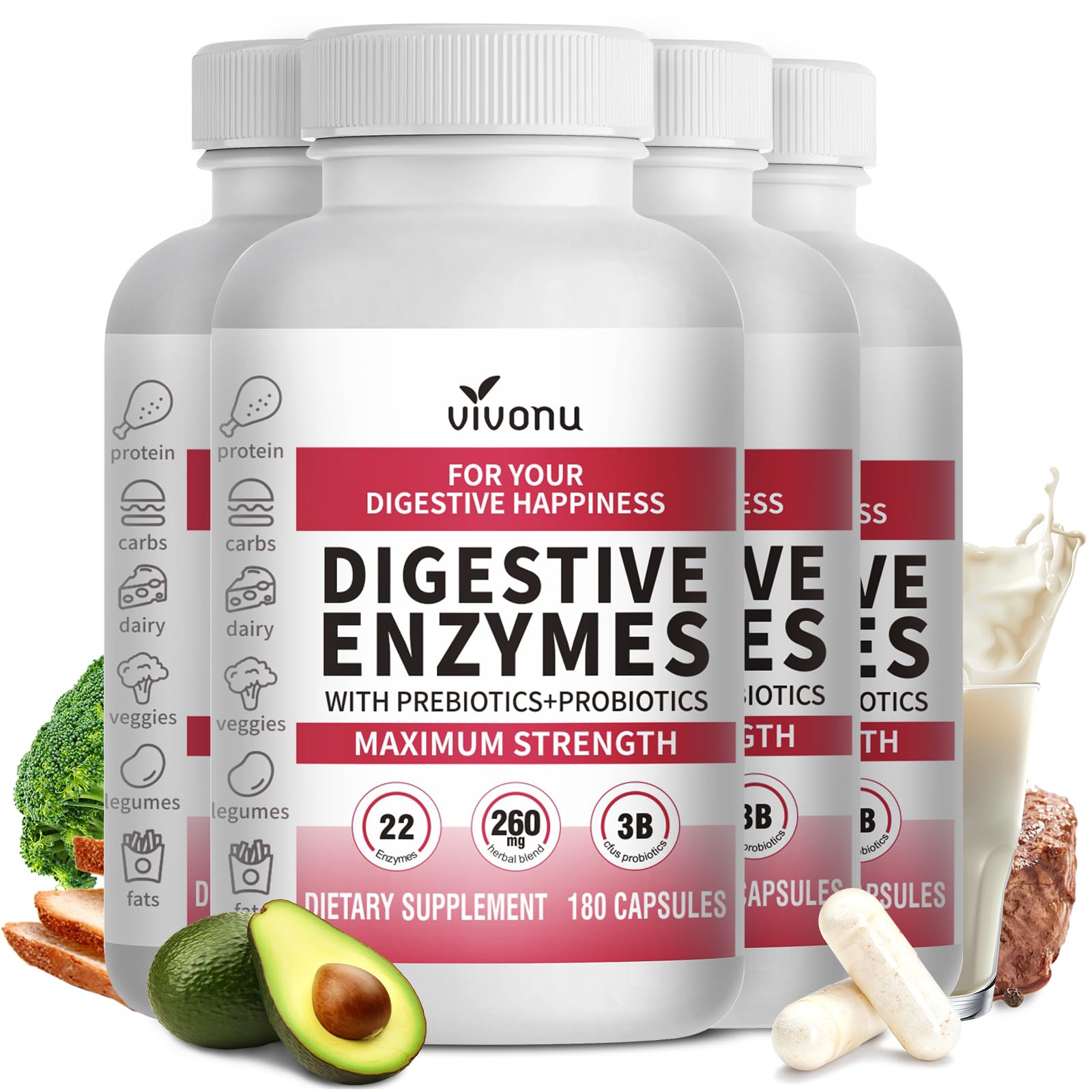 VivoNu Digestive Enzymes Capsule, 720 Count