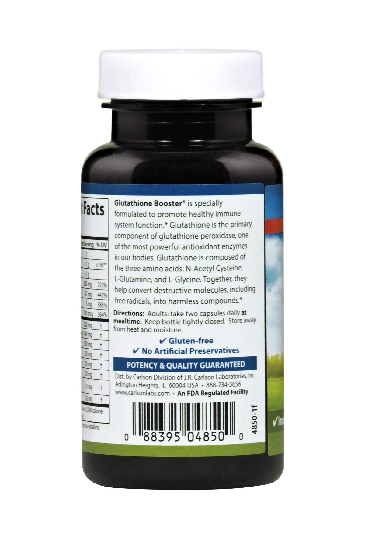Carlson Glutathione Booster, Alpha Lipoic Acid, 60 Capsules