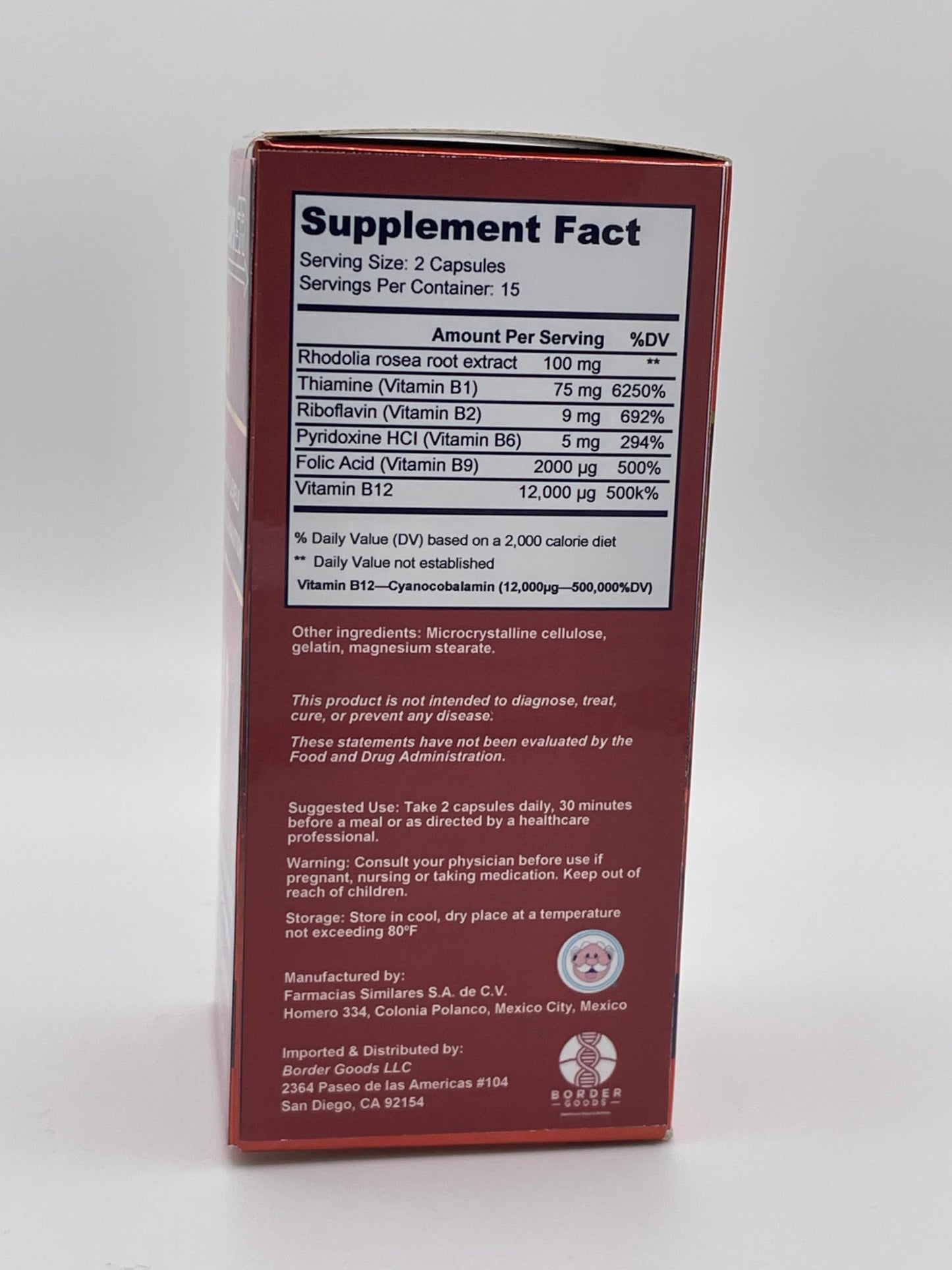 Generic Kaha Bistocaps SR Rhodiola Rosea & B-Complex Tablet, 30 Tablets