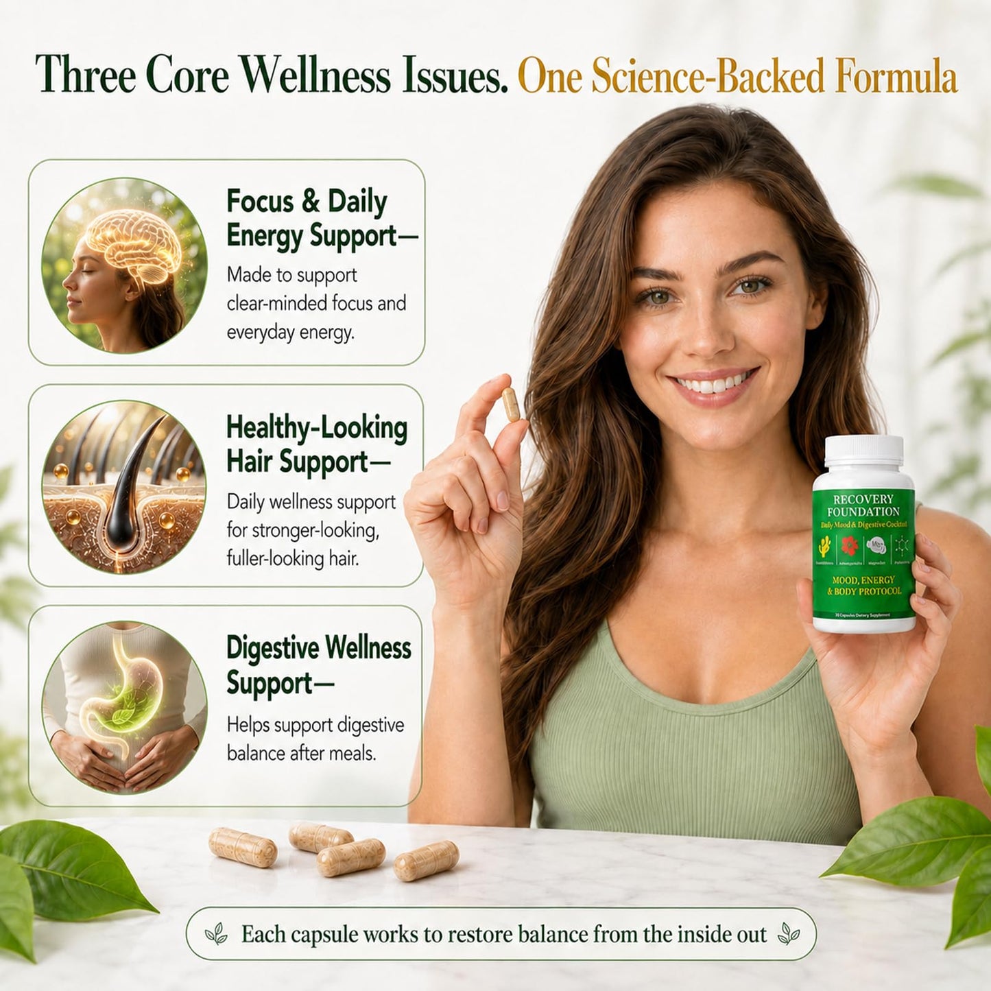Zephrino Zafira Organics Recovery Foundation Capsules, 90 Capsules