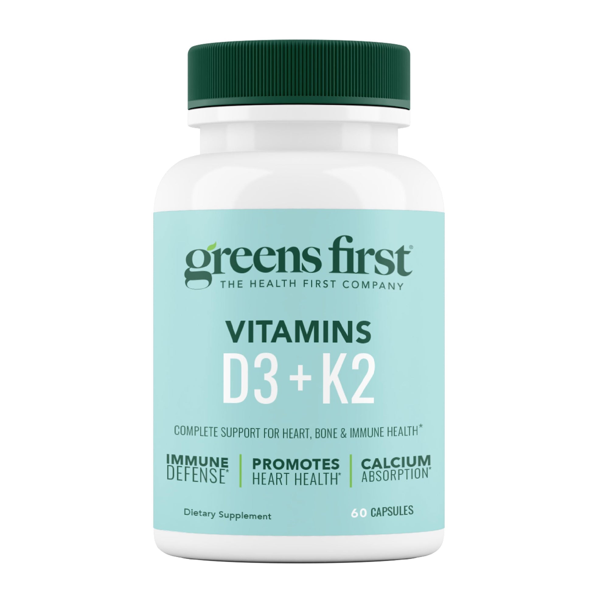 Greens First Vitamin D3+K2 60 Vegetable Capsules