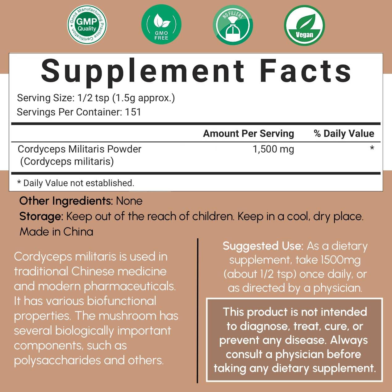 Beleon Goods For Life Cordyceps Powder 8 oz