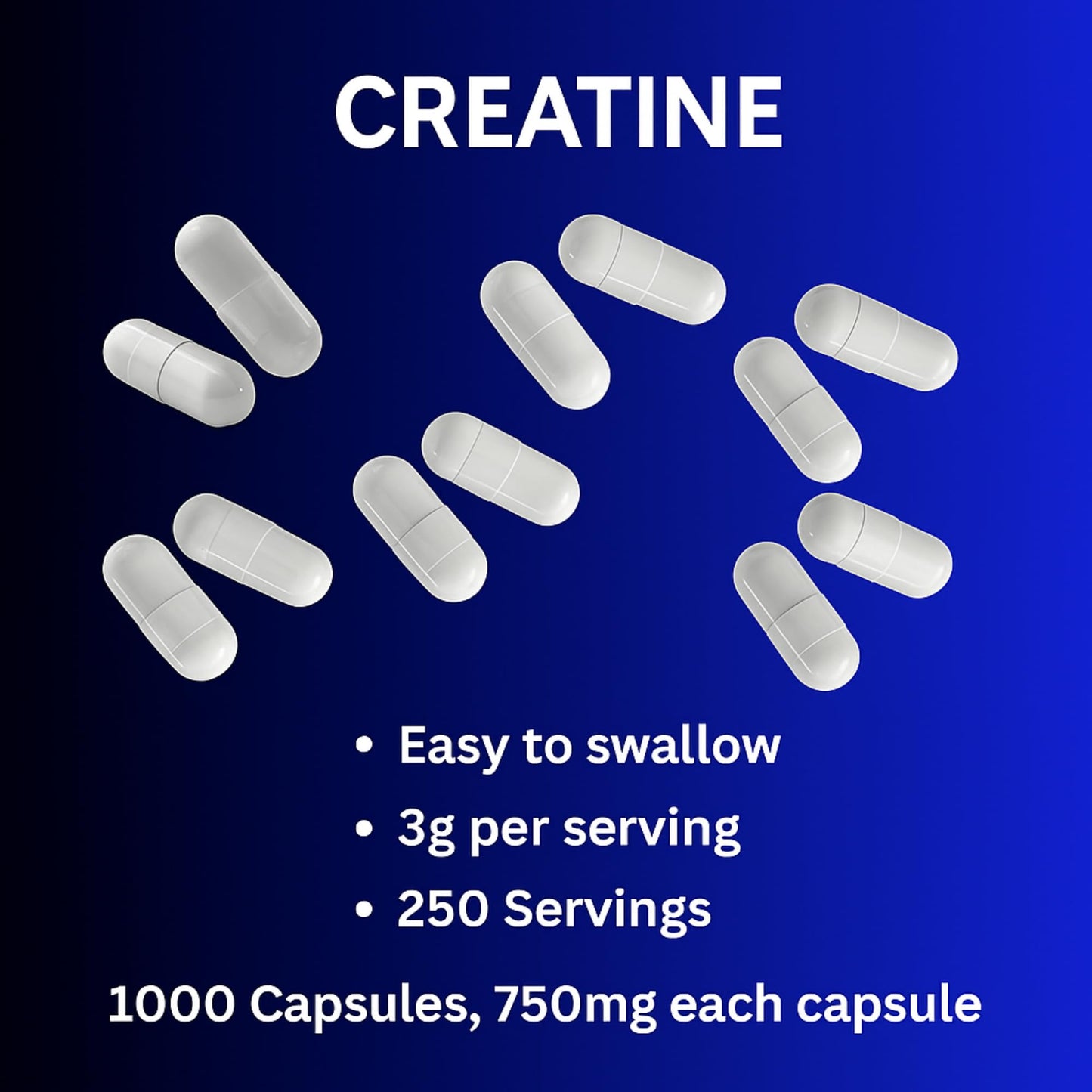 BUY THE CRAVE Micronized Creatine Monohydrate Capsules 1000 Capsules