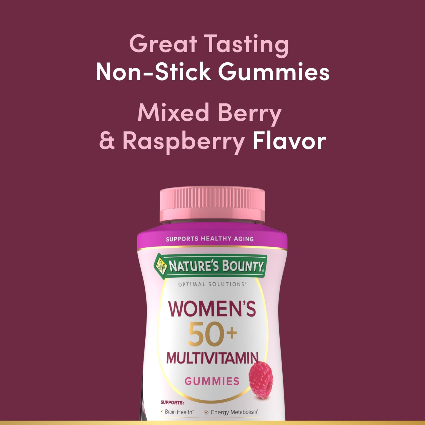 Nature's Bounty Optimal Solutions Women's Multivitamin 50 Plus Gummy, 180 Count