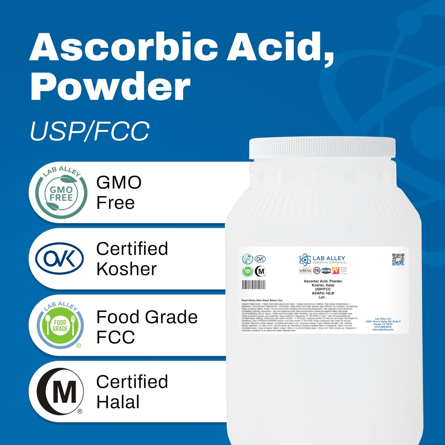 Lab Alley Ascorbic Acid Powder 20 Pounds