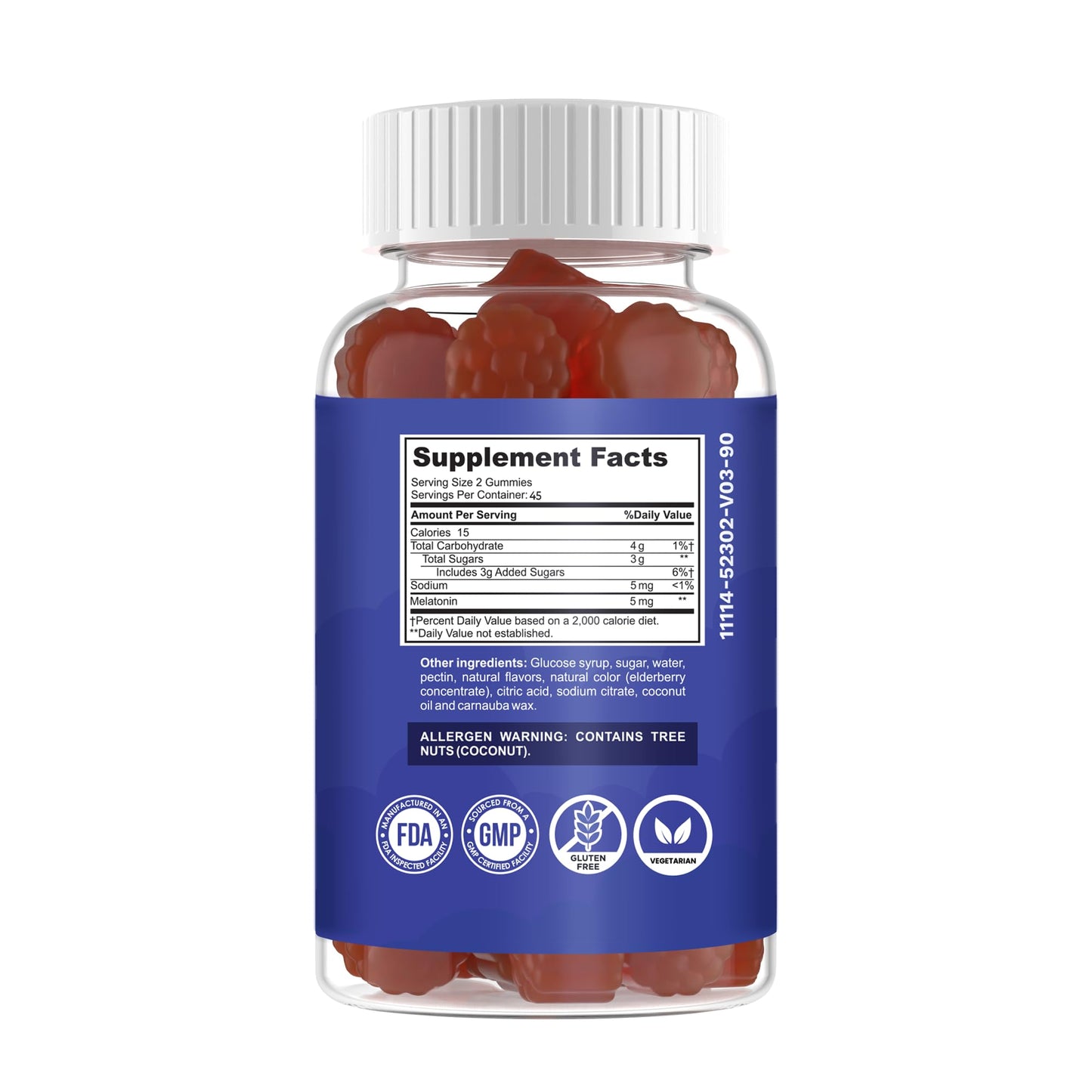 Optimus Weight Melatonin Gummies Maximum Strength 5 mg Per Serving 90 Gummies