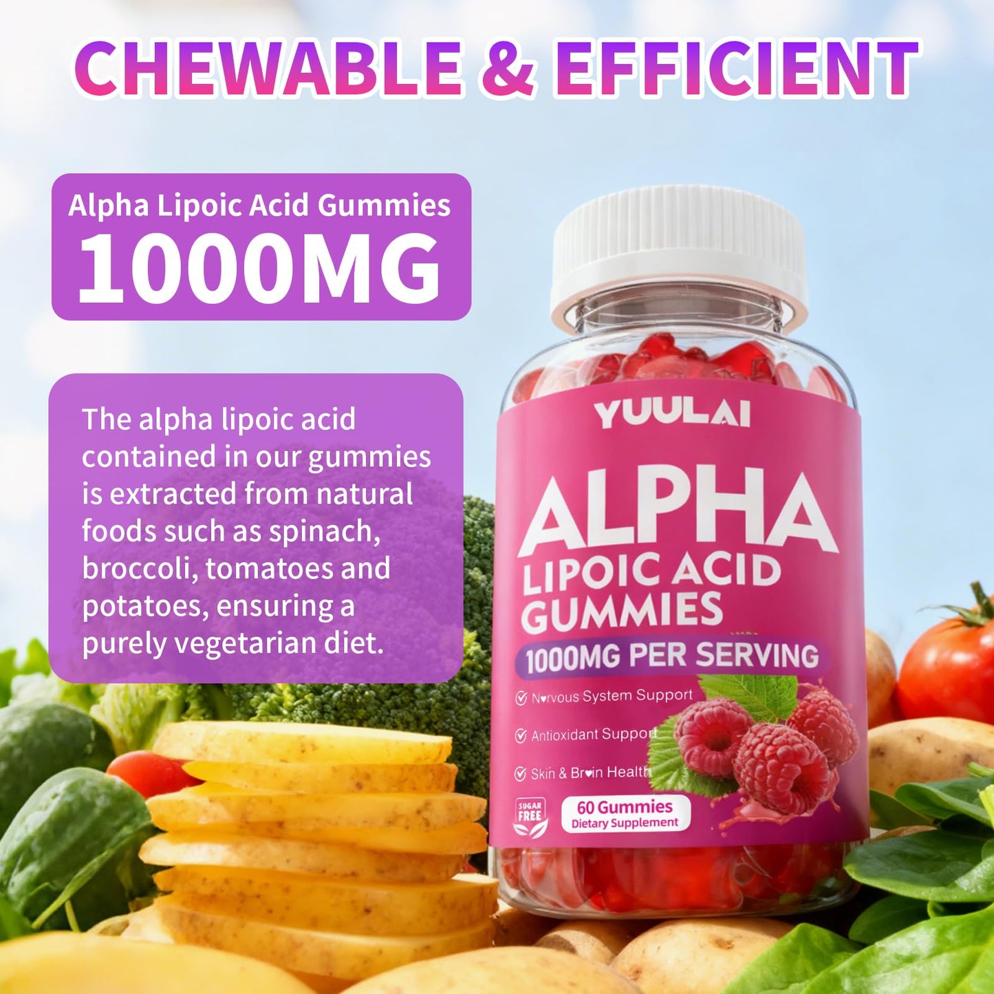 YUULAI Alpha Lipoic Acid Gummies 60 Count