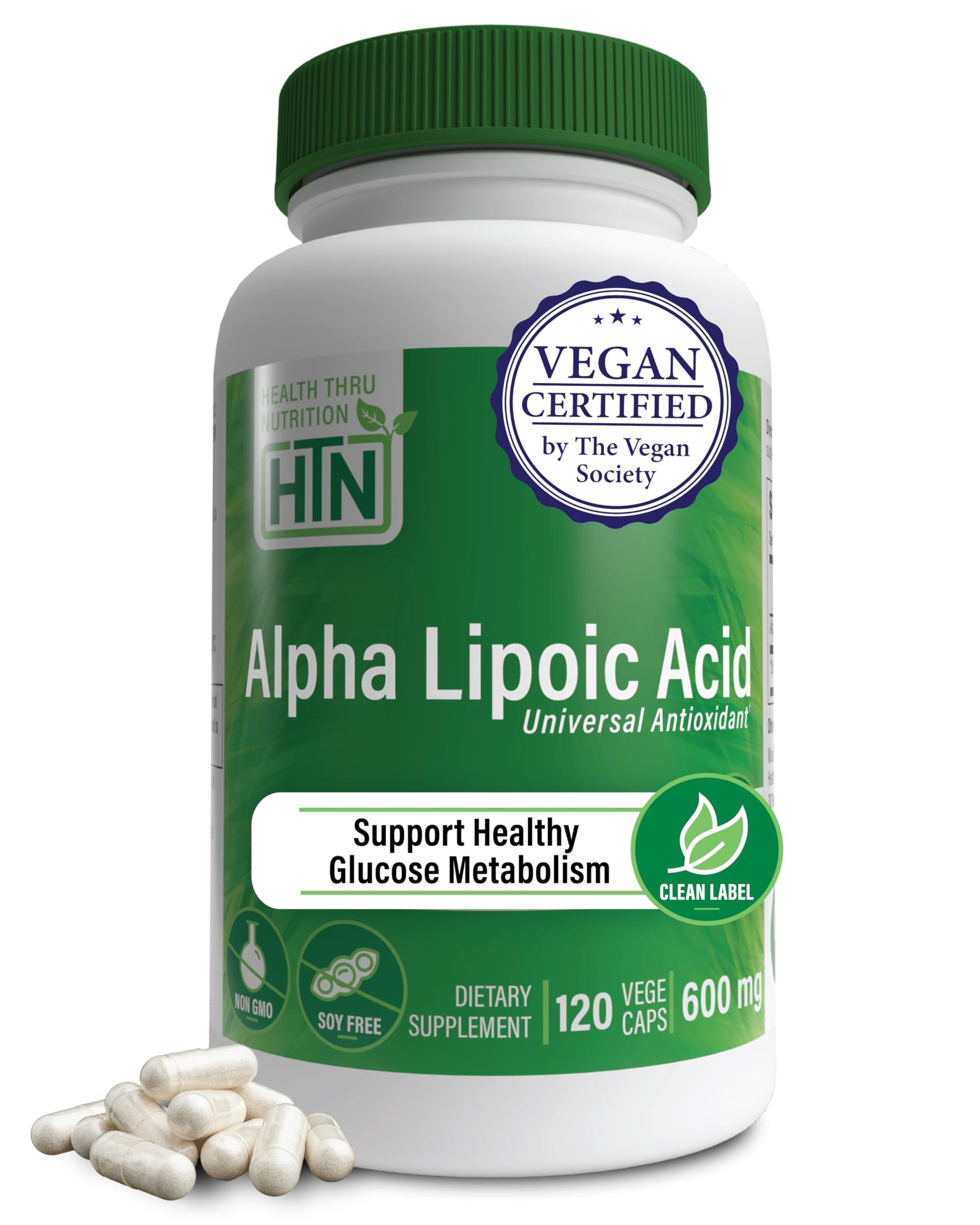 Health Thru Nutrition Alpha Lipoic Acid 600mg Capsules, 120 Count