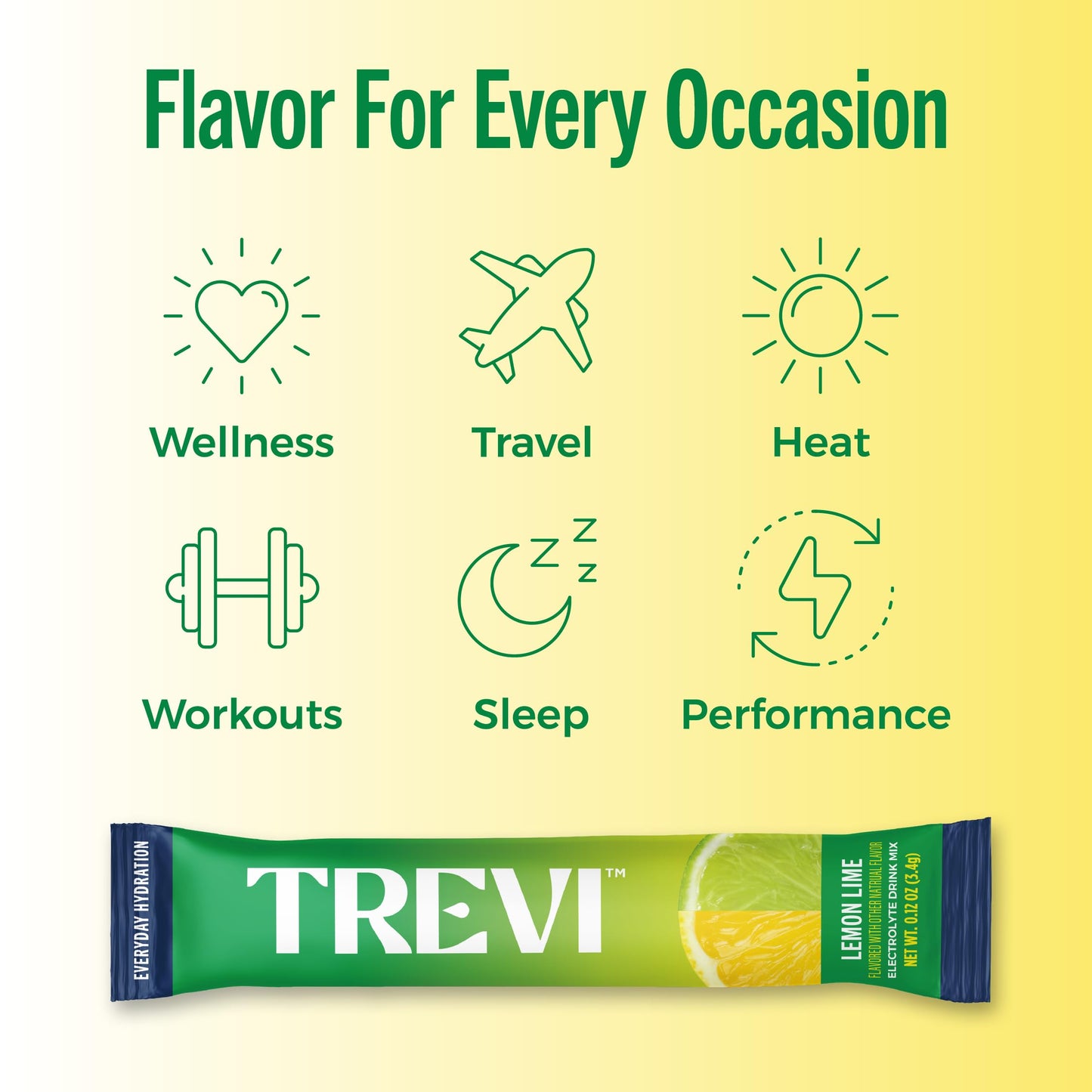 TREVI Electrolytes Powder Packets (2.4), Lemon Lime, 20 Servings