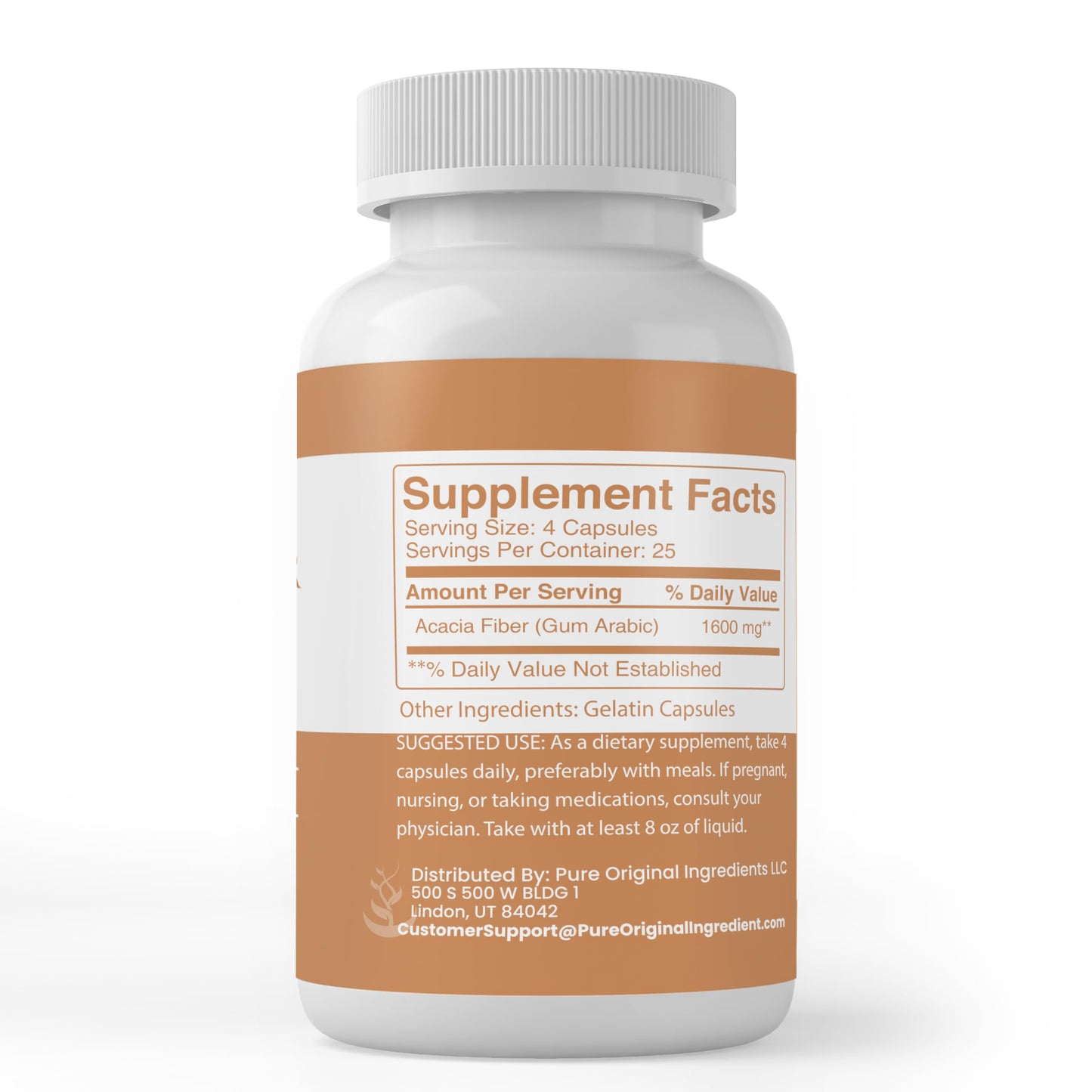 Pure Original Ingredients Acacia Fiber Capsule 100