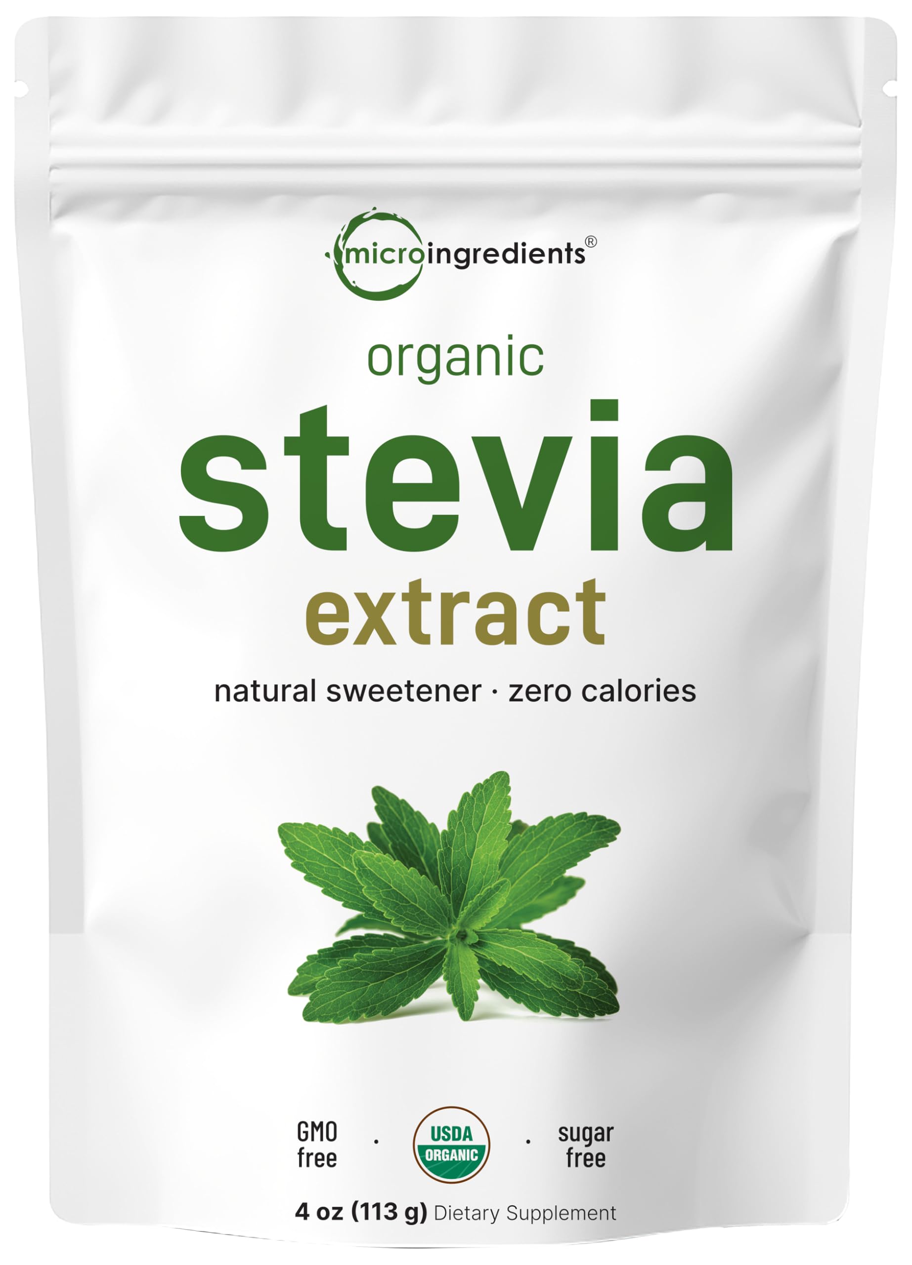 Micro Ingredients Pure Organic Stevia Powder, 4 Ounce