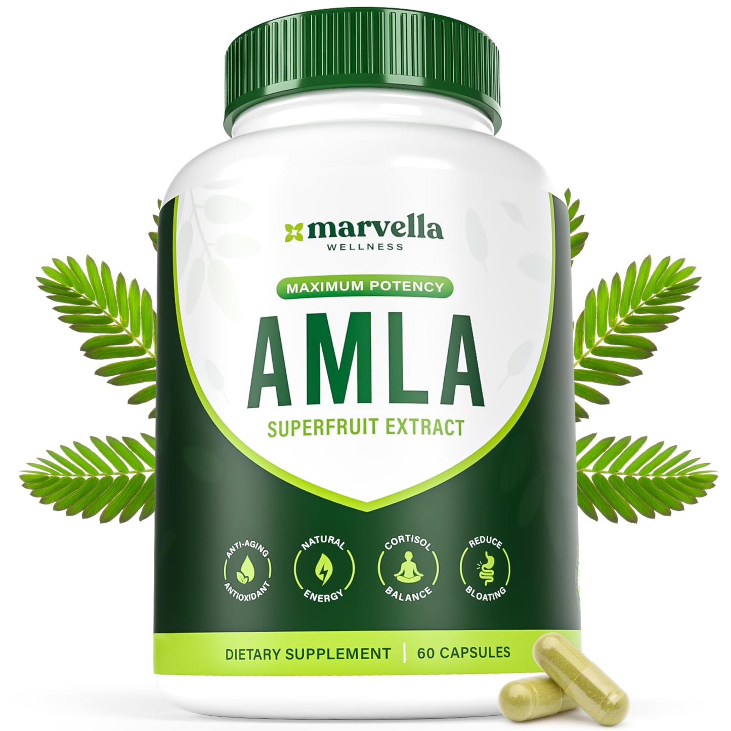 Marvella Wellness Organic Amla Capsules 1000mg, 60 Capsules
