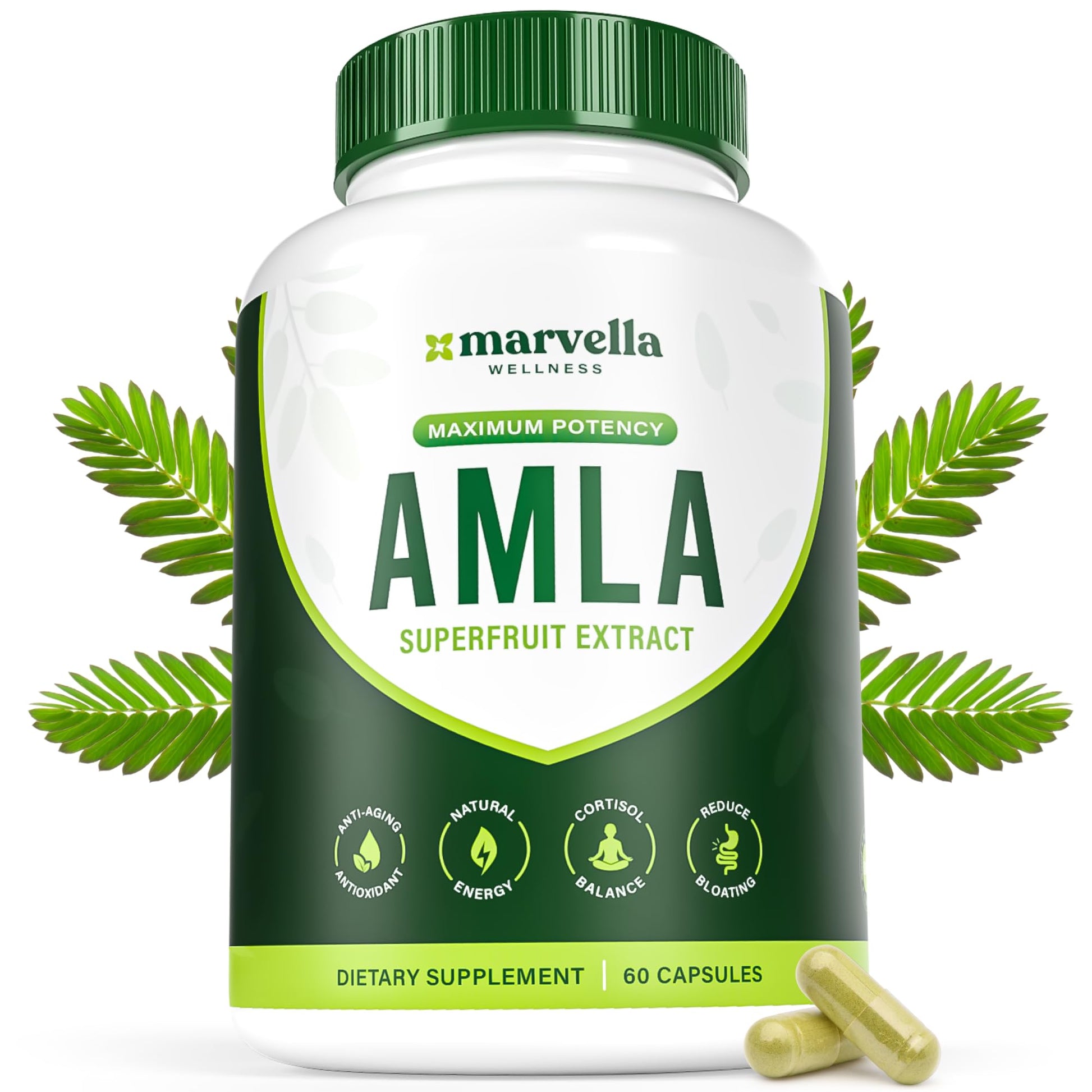 Marvella Wellness Organic Amla Capsules 1000mg, 60 Capsules