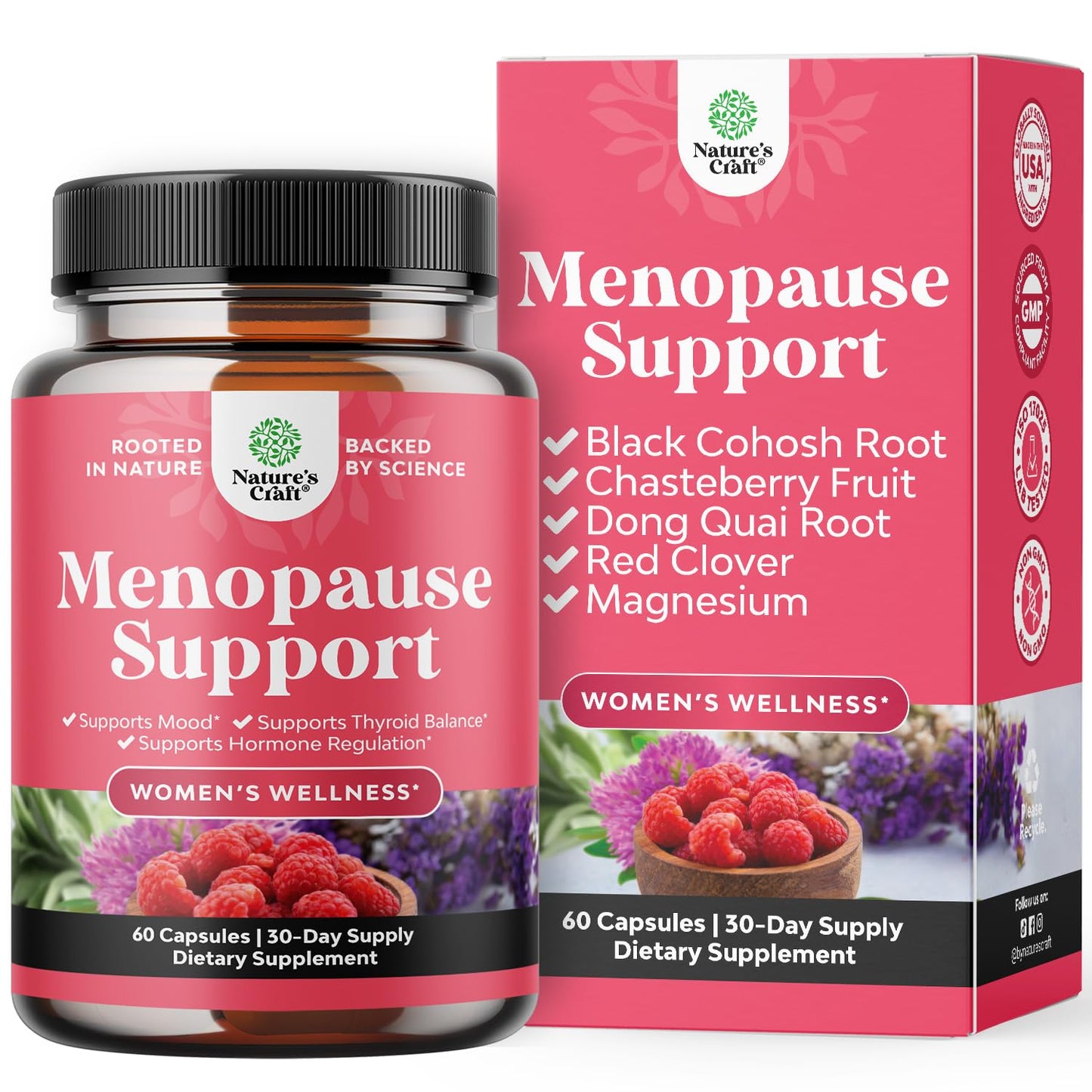 Natures Craft Complete Herbal Menopause Supplement for Women Capsules 60 Count