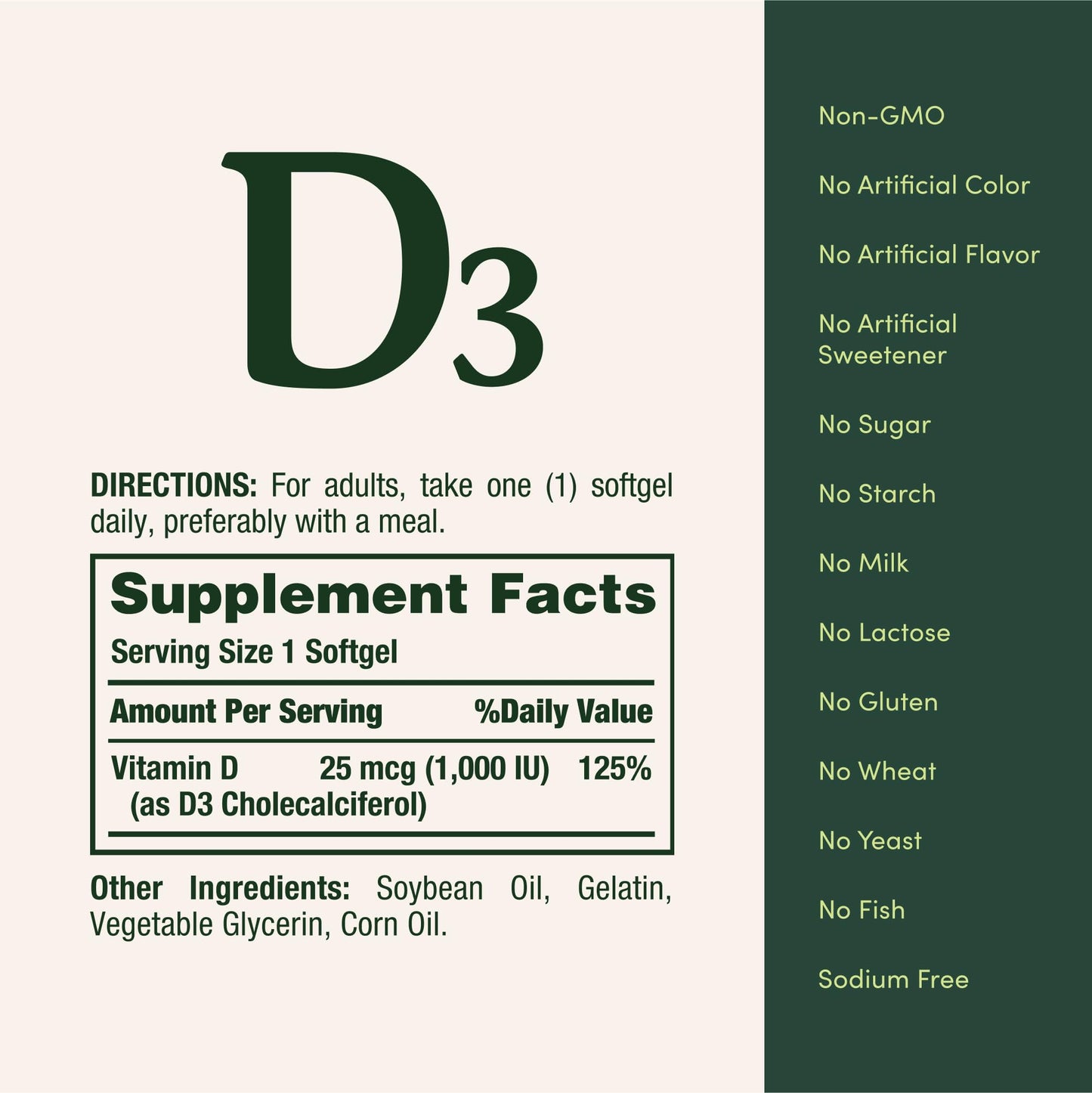 Nature's Bounty Vitamin D3 1000 IU Softgels, 350 Count