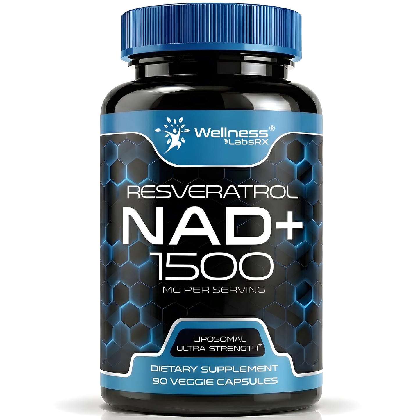 WELLNESS LABSRX Liposomal NAD Resveratrol Supplement, 1500mg, 90 Capsules
