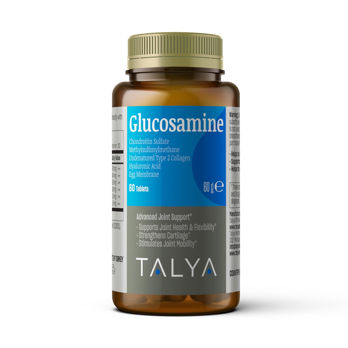 TALYA Glucosamine Supplement 1500 mg Tablet, 60 Tablets