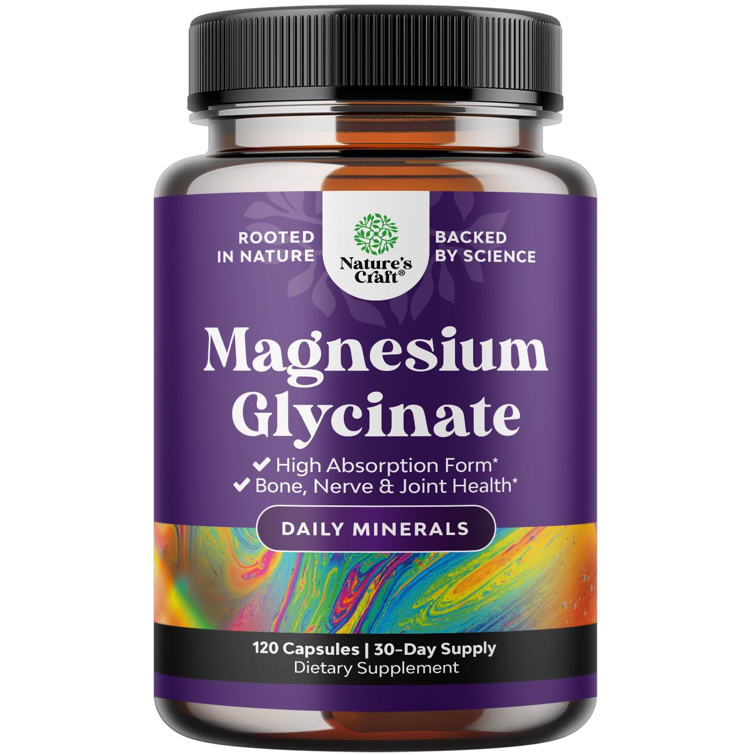 Natures Craft Magnesium Glycinate Supplement 500mg Capsule, 120 Count