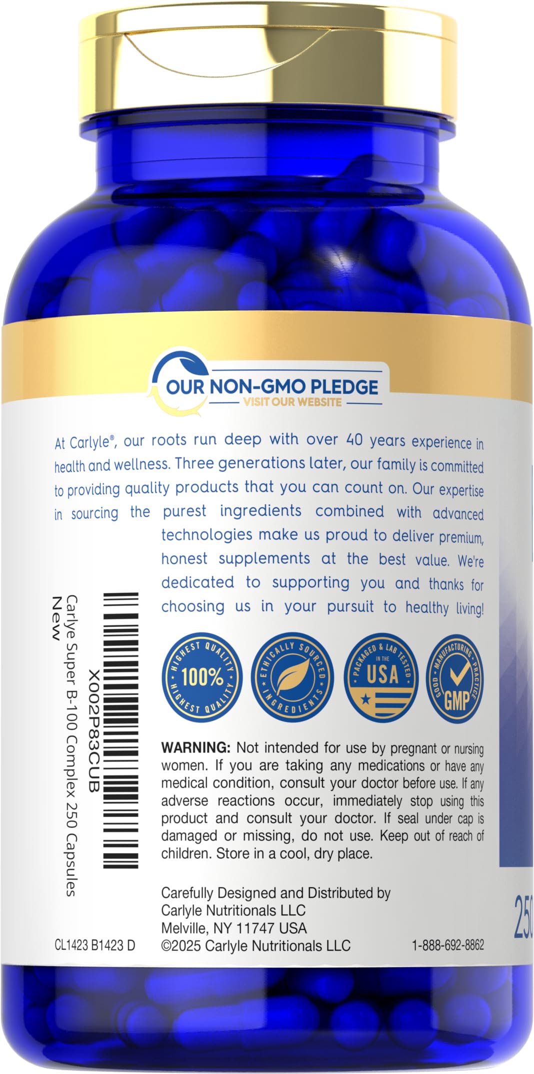 Carlyle B-100 Complex Vitamin Capsule 250