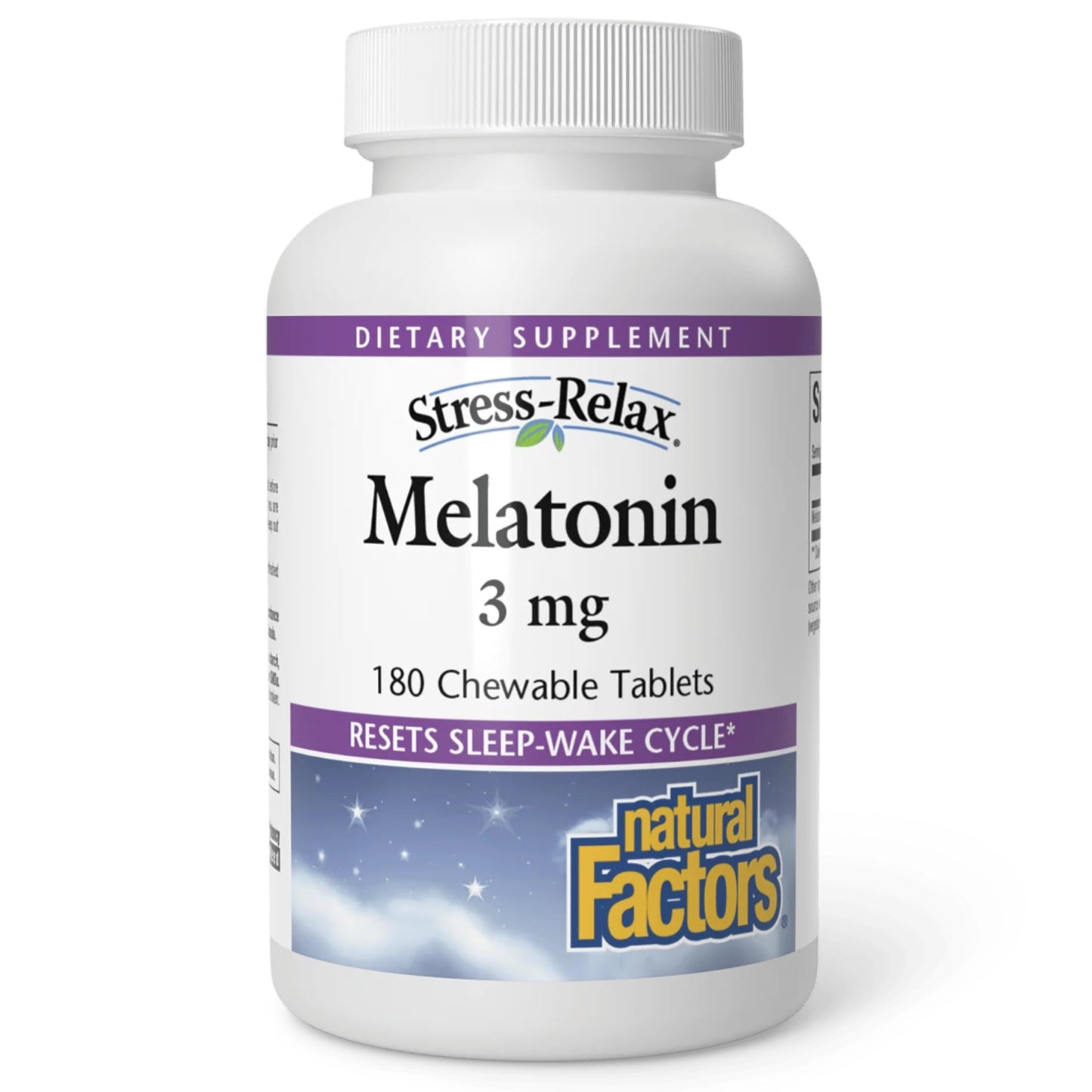 Natural Factors Stress-Relax Melatonin 3 mg Tablet, 180 Tablets