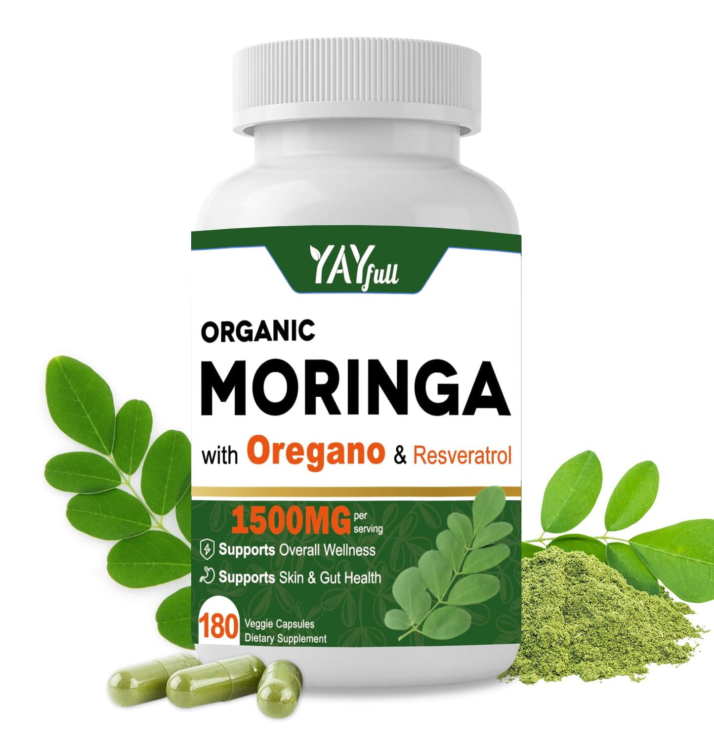 UXOEJIK Moringa Organic Capsules 180 Capsules