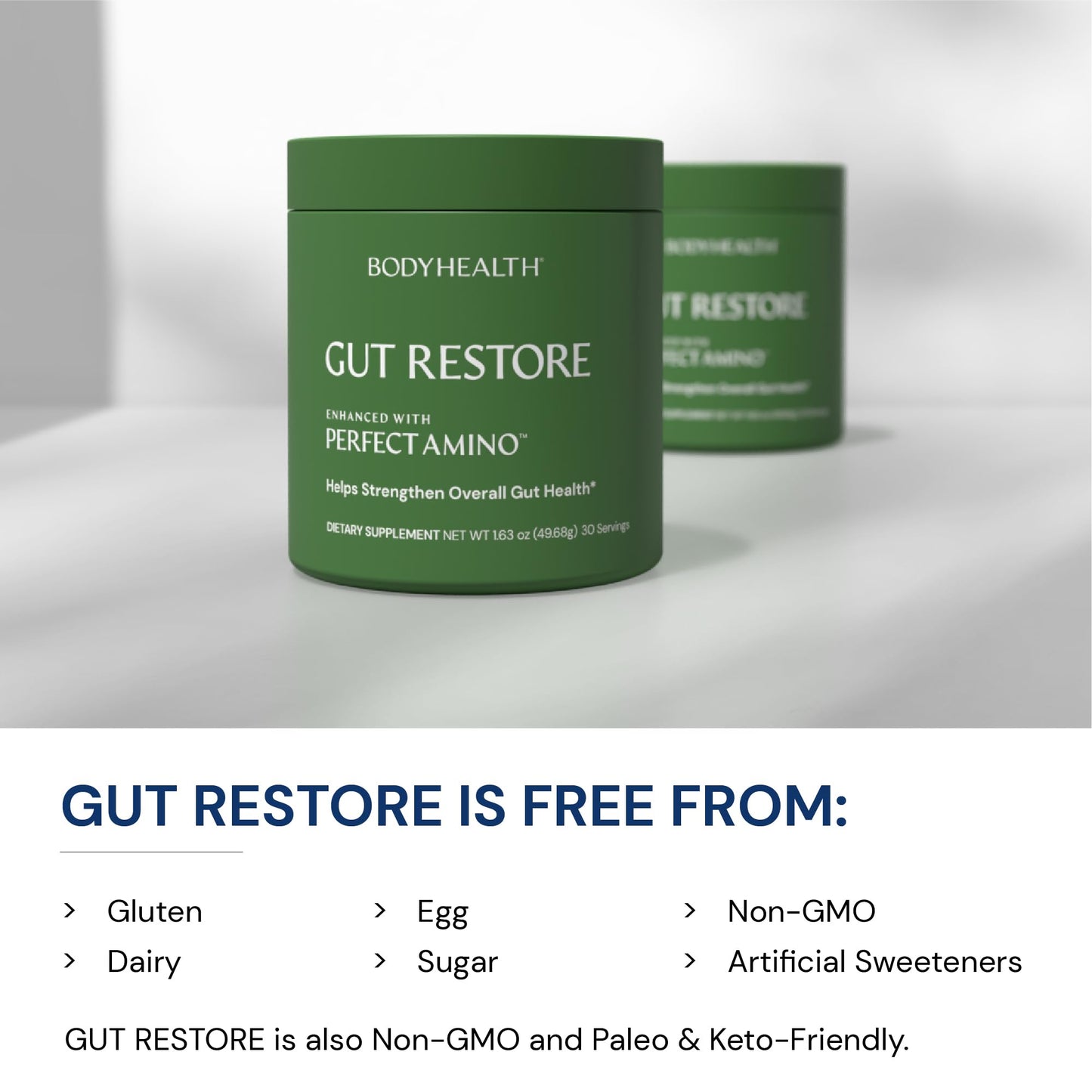 BodyHealth Gut Restore with PerfectAmino, ImmunoLin, and Humic Acid Powder 1.63 oz