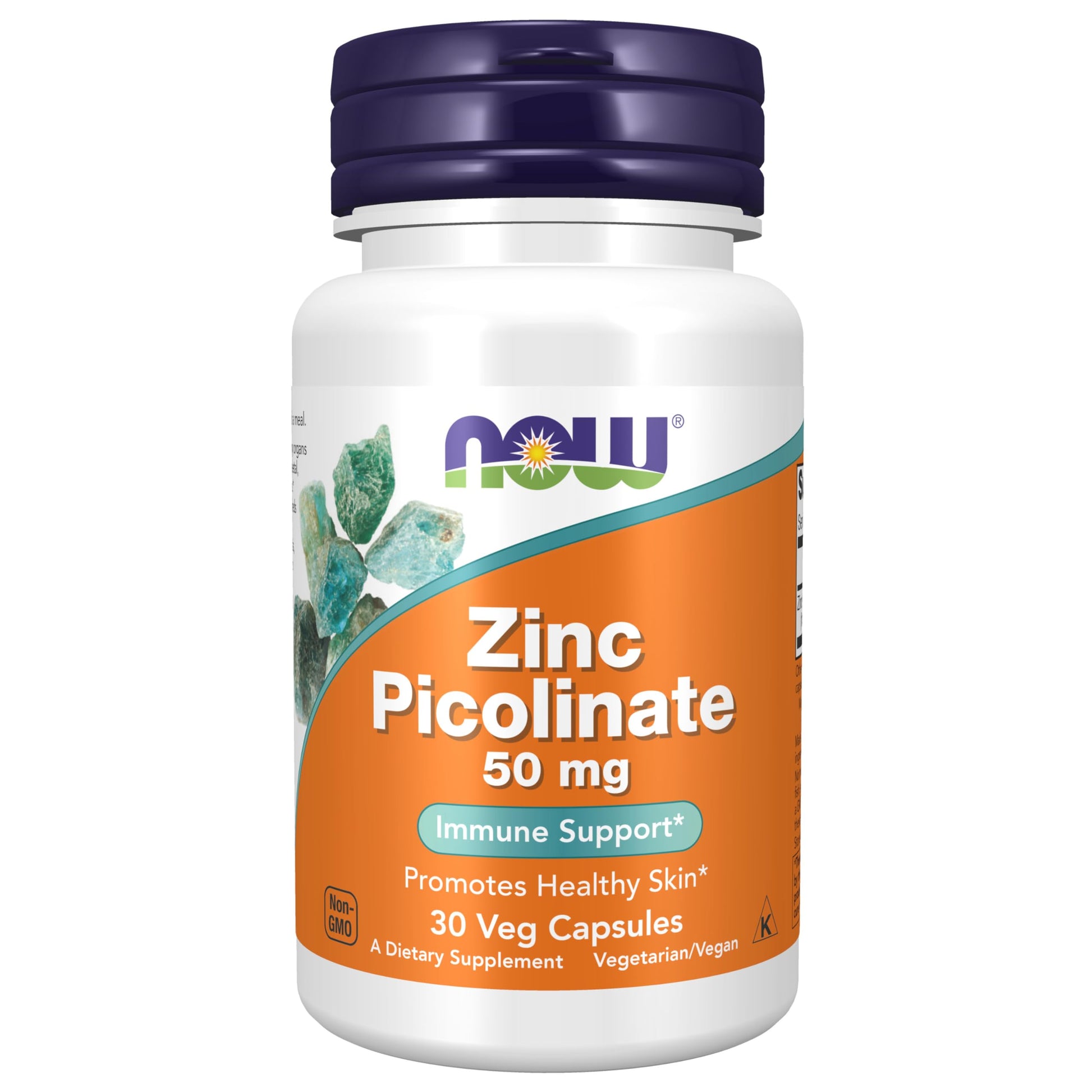 NOW Foods Zinc Picolinate 50 mg Veg Capsules, 30 Count