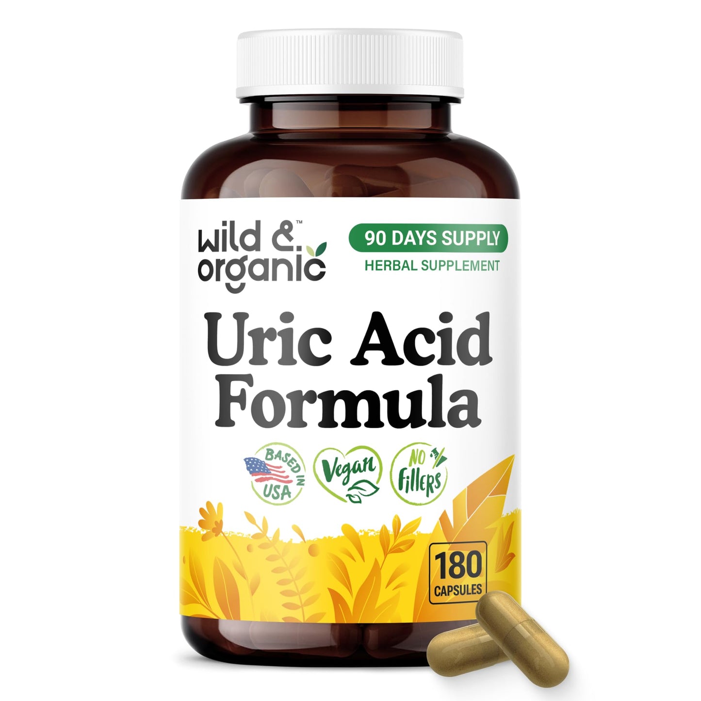 Wild & Organic Uric Acid Formula Capsules 180 Count