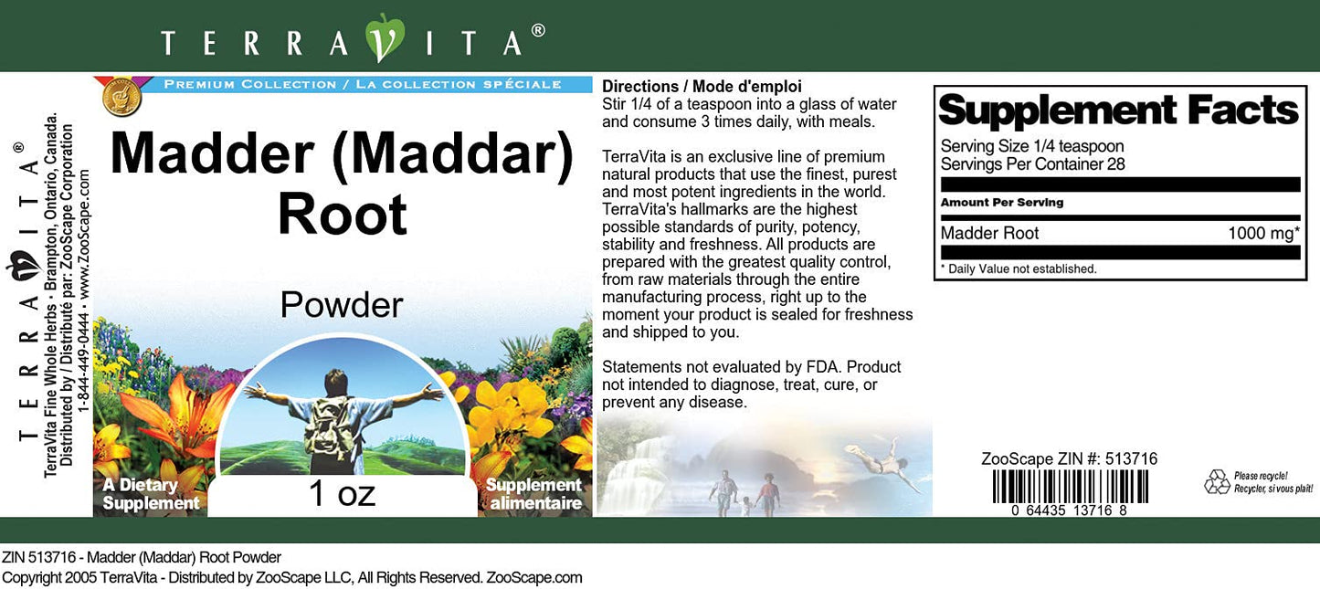 Terravita Madder Root Powder, 1 oz, 3 Pack