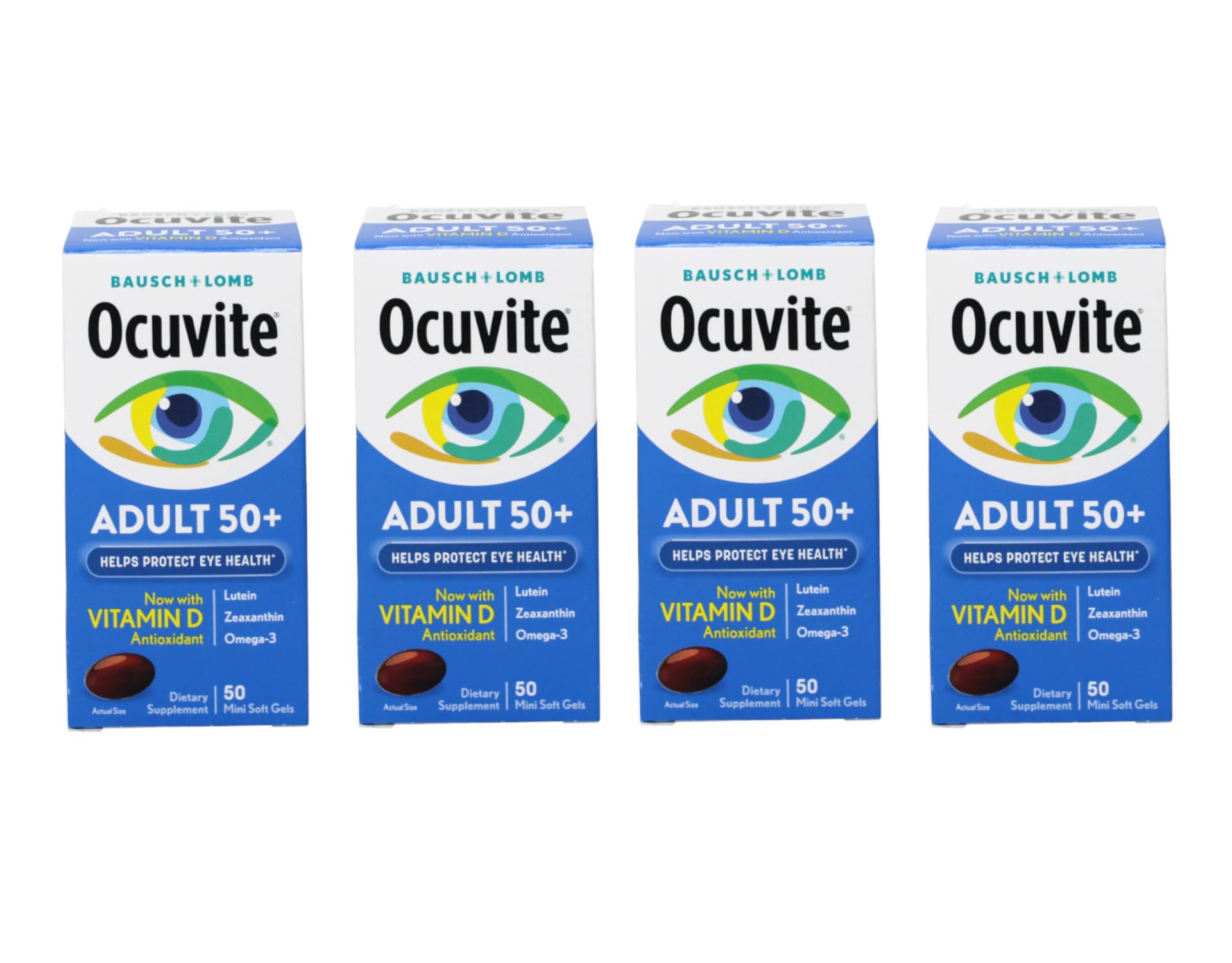Bausch + Lomb Ocuvite 50+ Eye Vitamin & Mineral Supplement Softgels, 200 Count