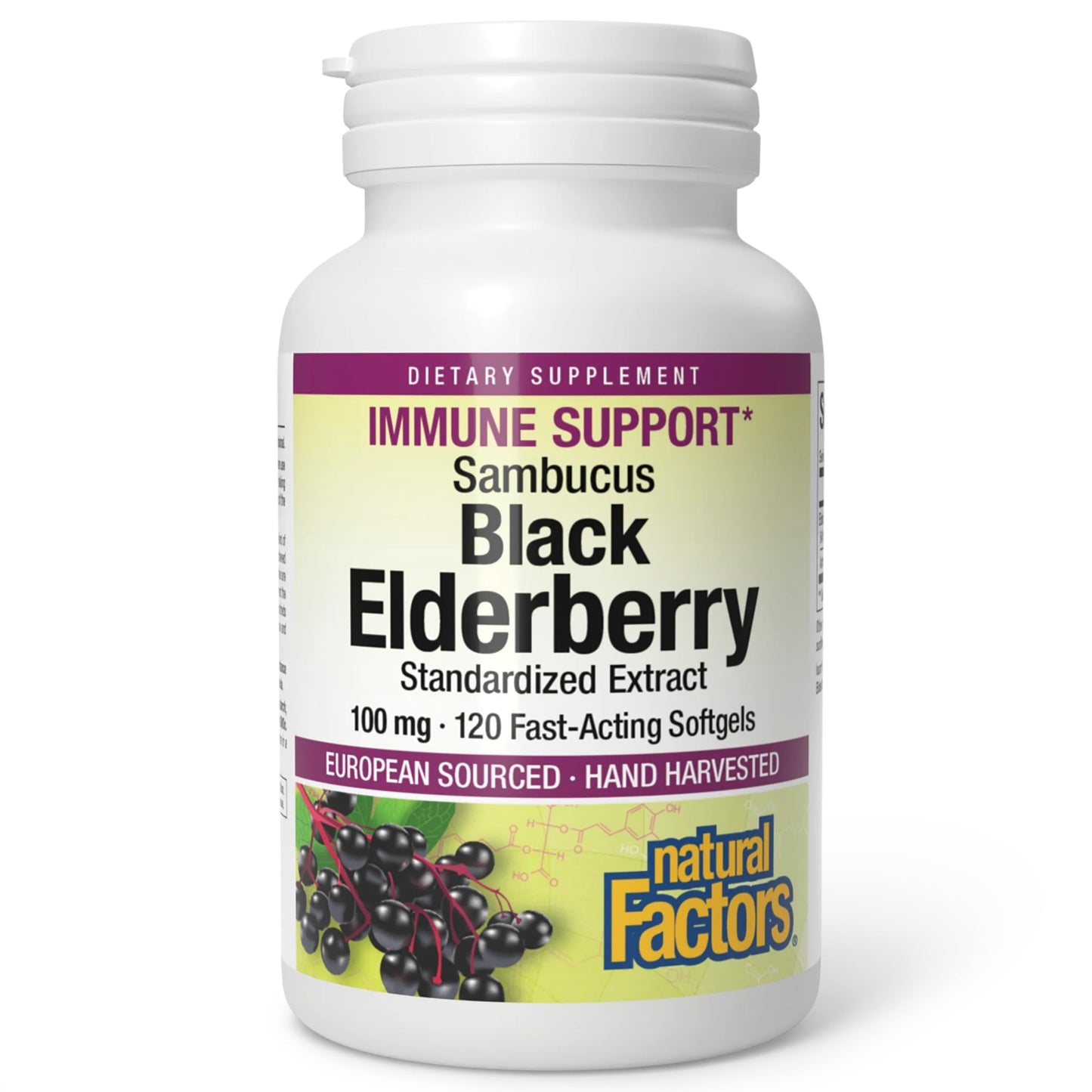 Natural Factors Sambucus Black Elderberry Standardized Extract Softgels 120