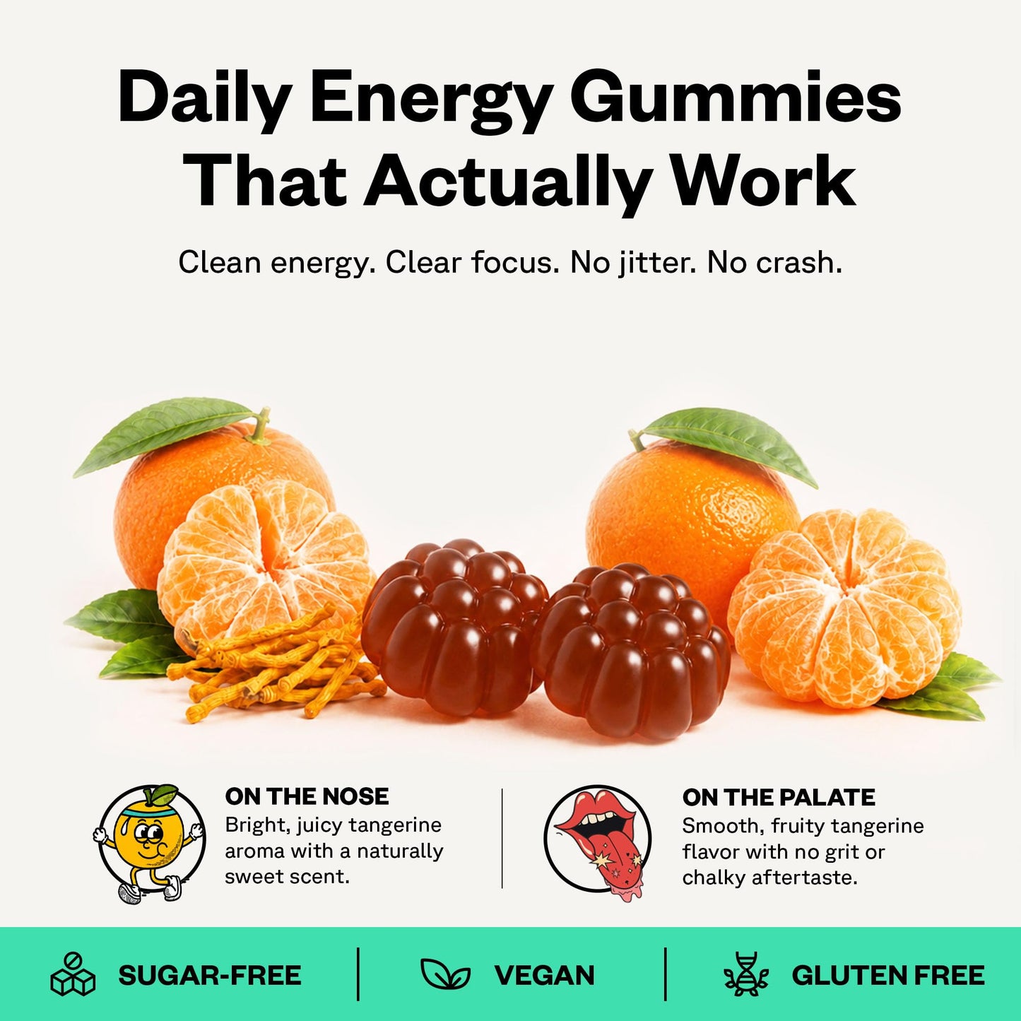 SuperMush Daily Energy Lion's Mane & Cordyceps Gummies 60 Count