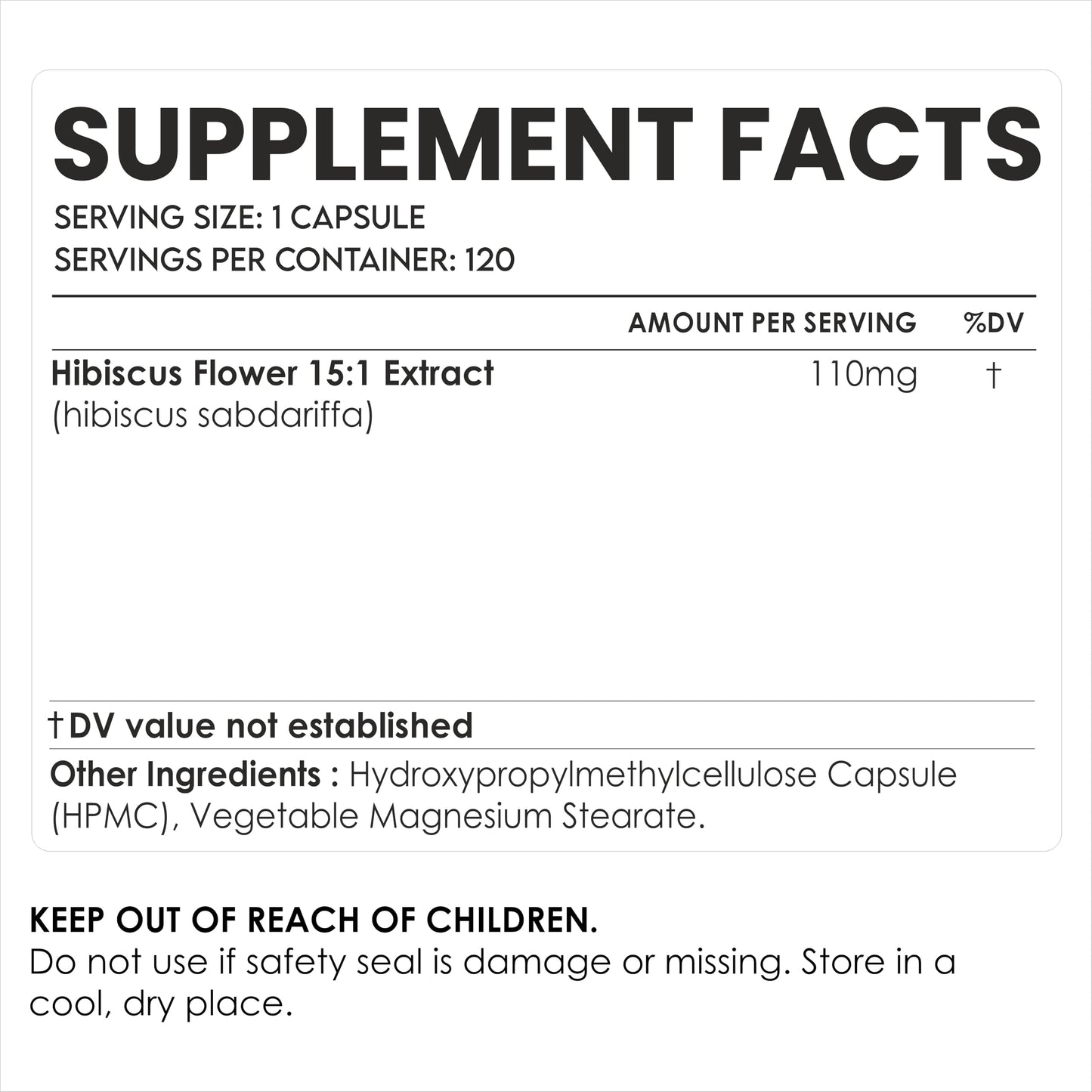 AMALTH Hibiscus Capsules 1000 mg, 120 Veg Capsules