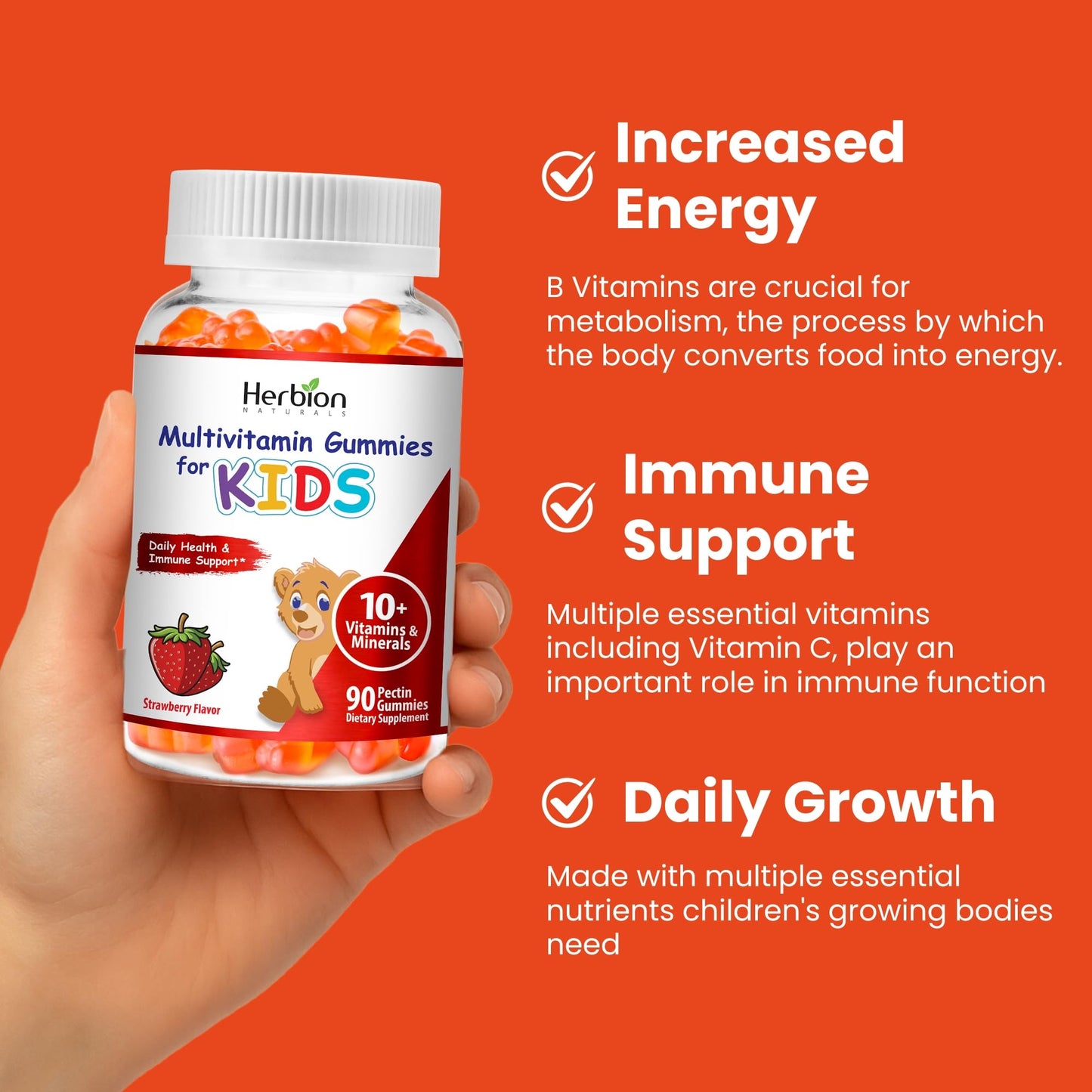 HERBION Naturals Multivitamin Gummies for Kids, 90 Count
