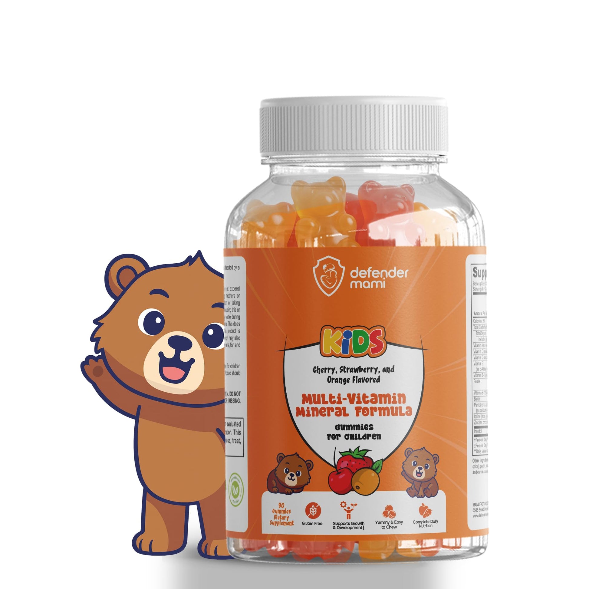 Defender Mami Kids Vitamin Gummies Multivitamin & Mineral Formula Gummy 90 Count