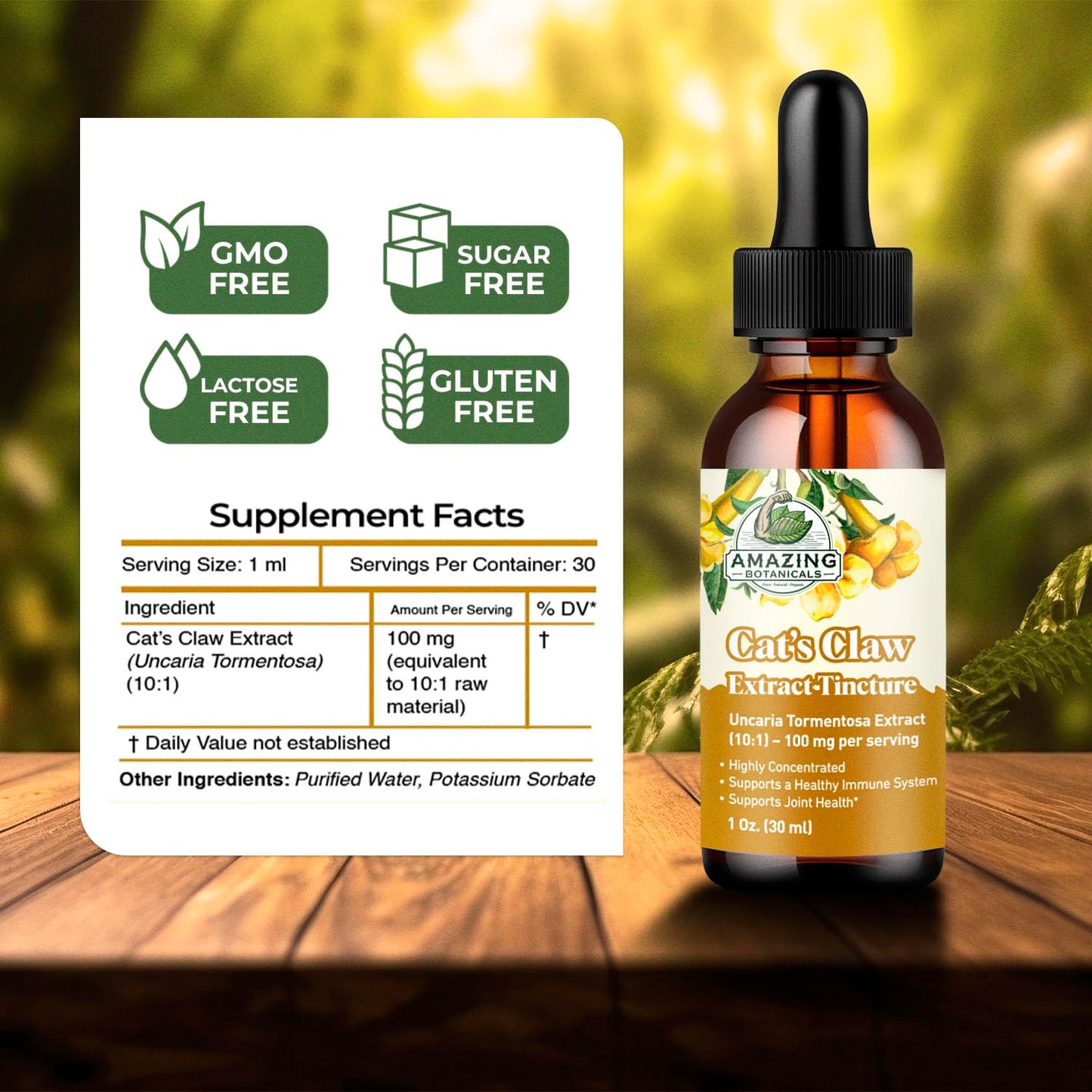 Amazing Botanicals Cat’s Claw Uncaria Tomentosa 30 Tablets