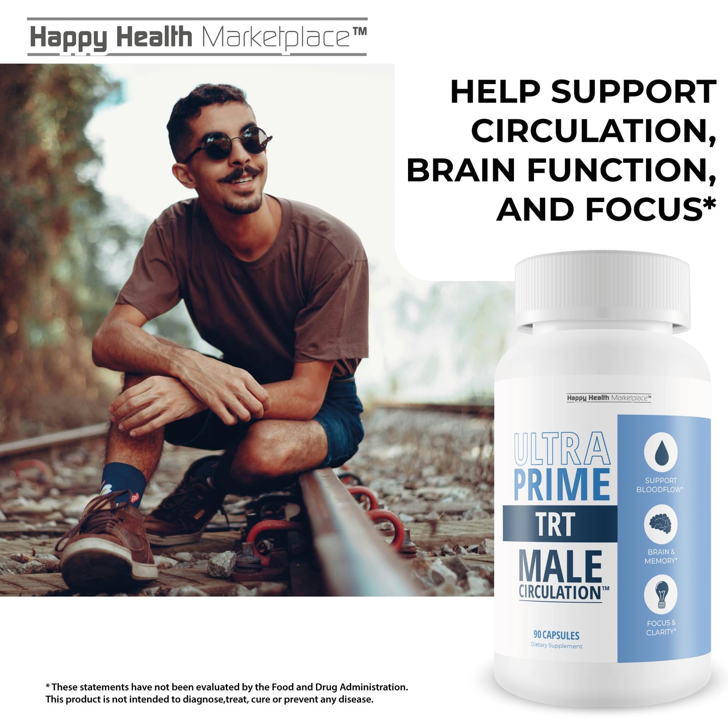 Happy Health Marketplace Ultra Prime TRT BloodFlow Booster Capsule 90 Count