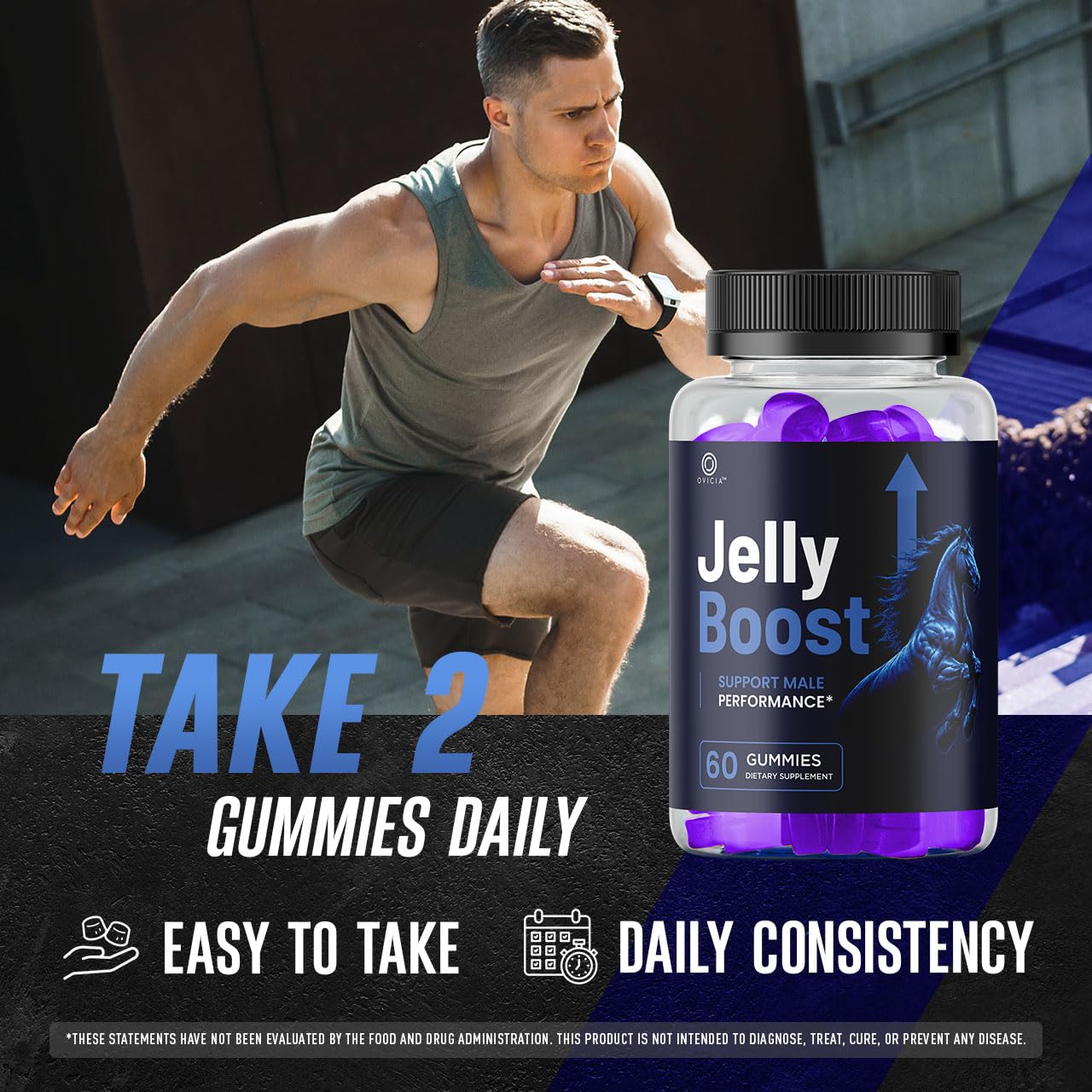 OVICIA Jelly Boost Gummies for Men - 60 Gummies