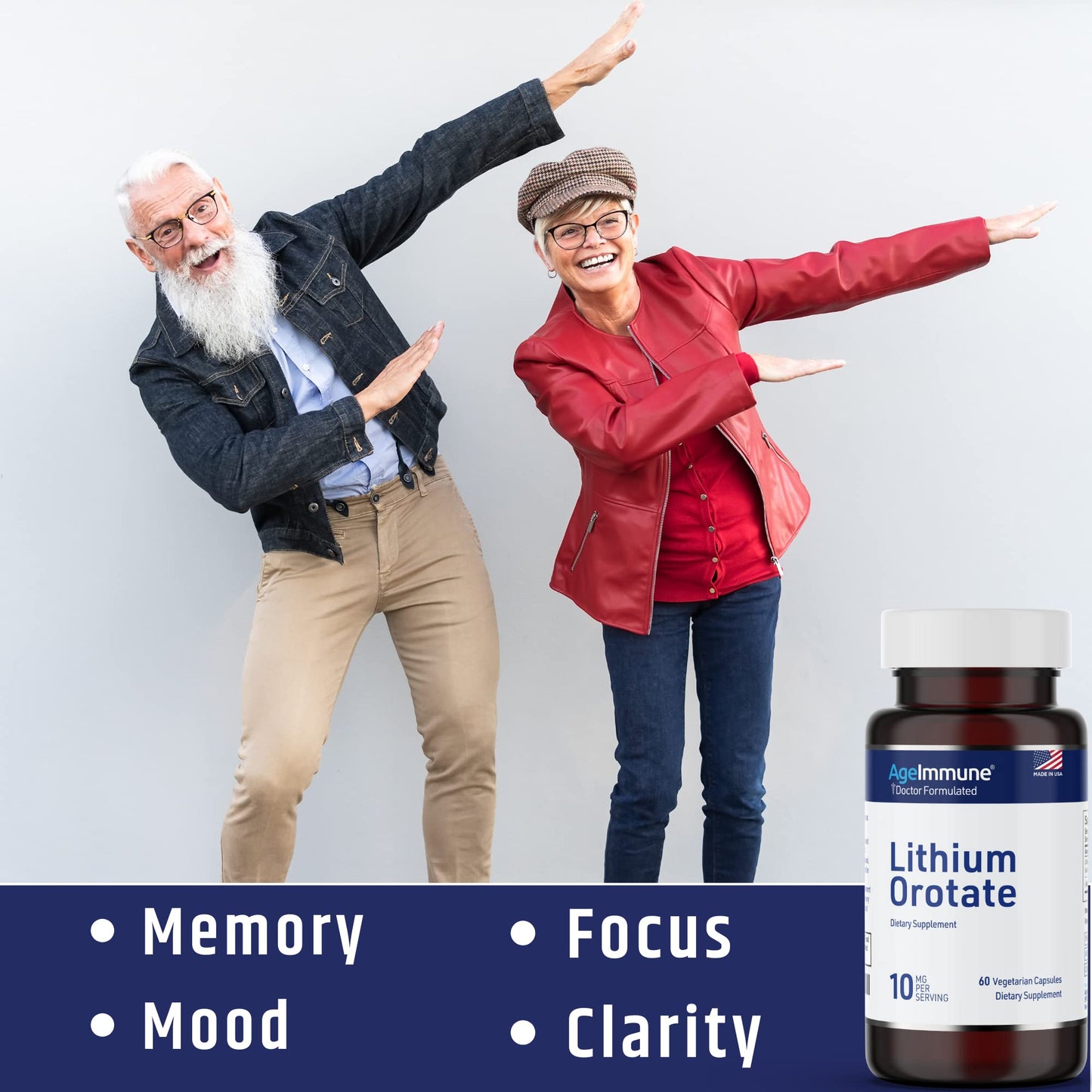 AgeImmune Lithium Orotate 10mg Capsule, 60 Count