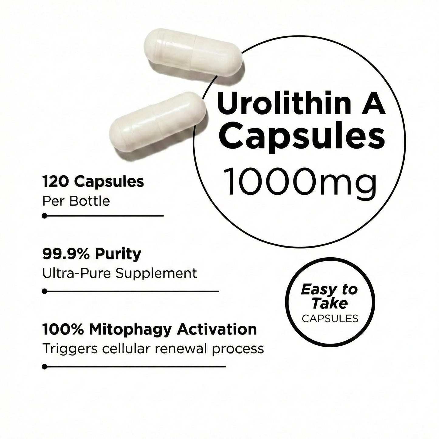 REVIANT Urolithin A 1000mg Capsule, 120 Count