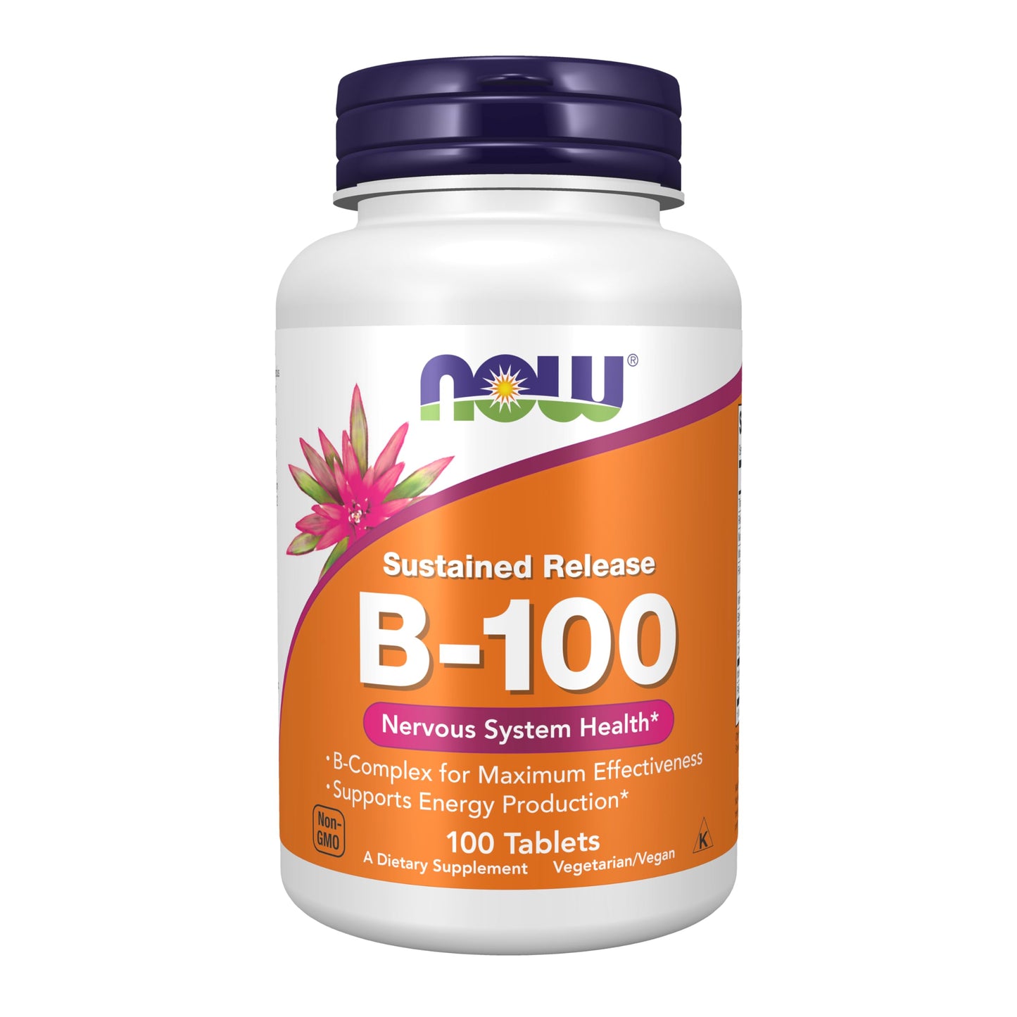 NOW Foods Vitamin B-100 Sustained Release Tablets, 100 Count