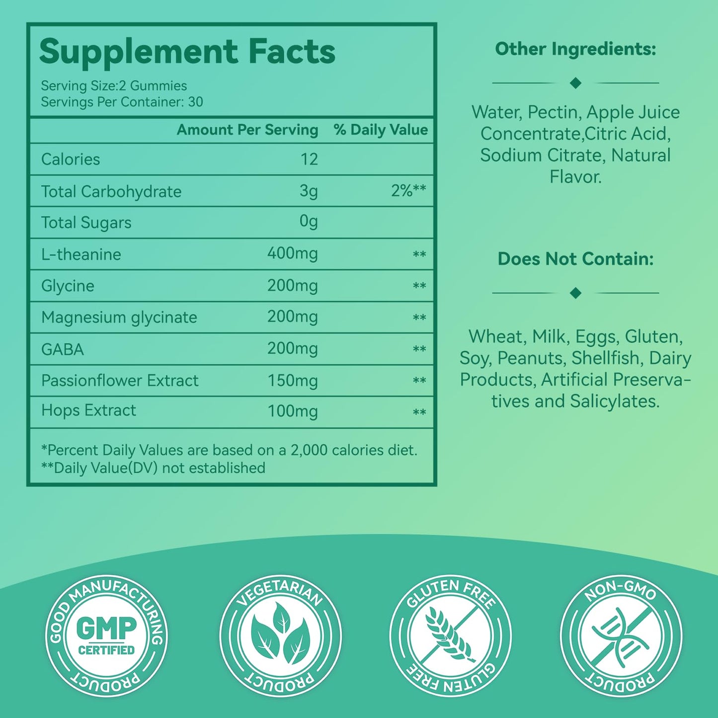 Babivek L-Theanine 400mg with GABA and Magnesium Glycinate, 120 Gummies