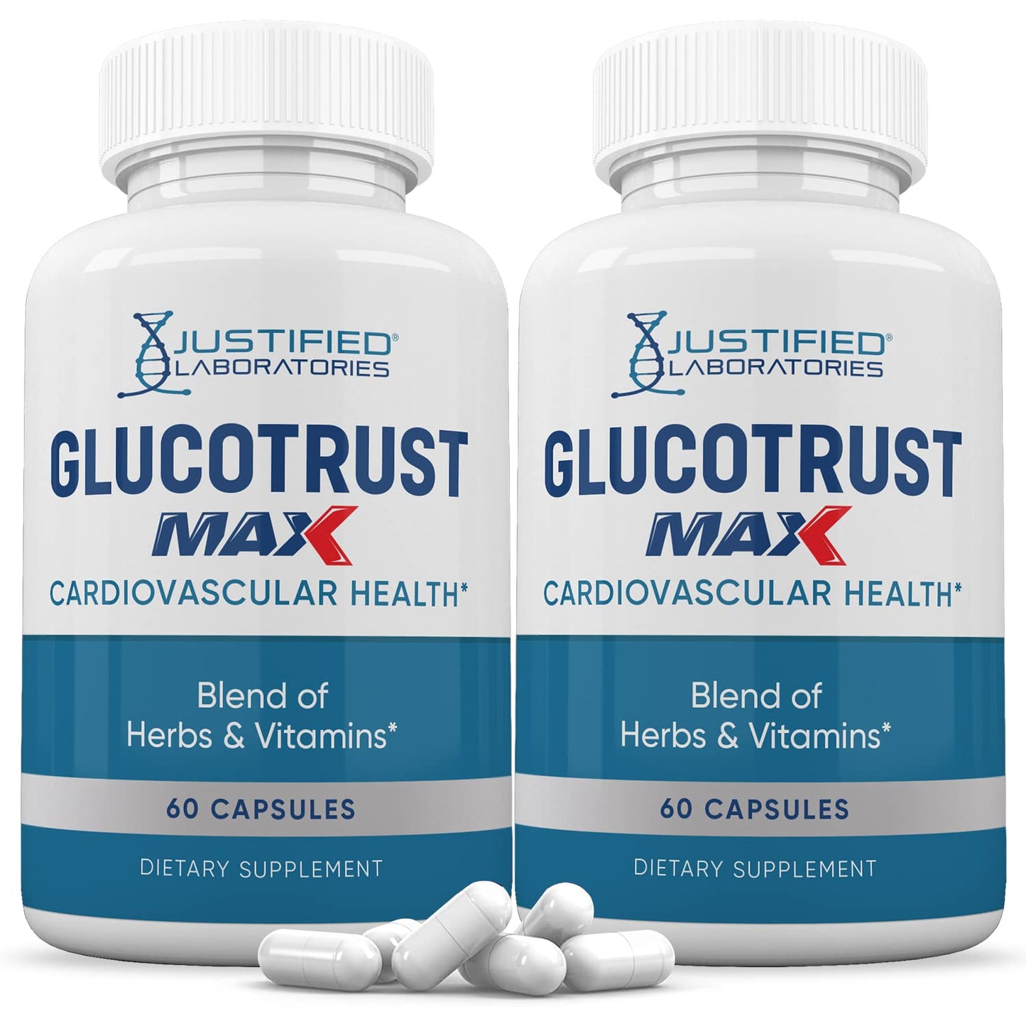 Justified Laboratories Glucotrust Max 1295MG Formula Supplement Capsules 120