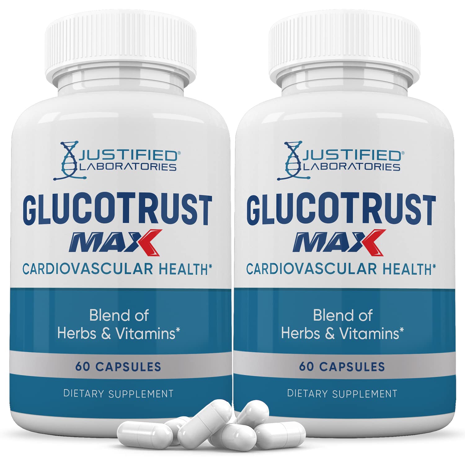 Justified Laboratories Glucotrust Max 1295MG Formula Supplement Capsules 120