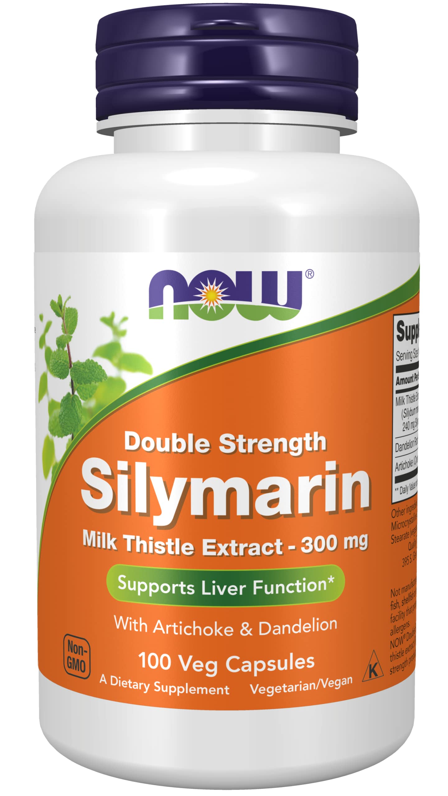 NOW Foods Silymarin 300mg Capsules, 2 x 100 Capsules